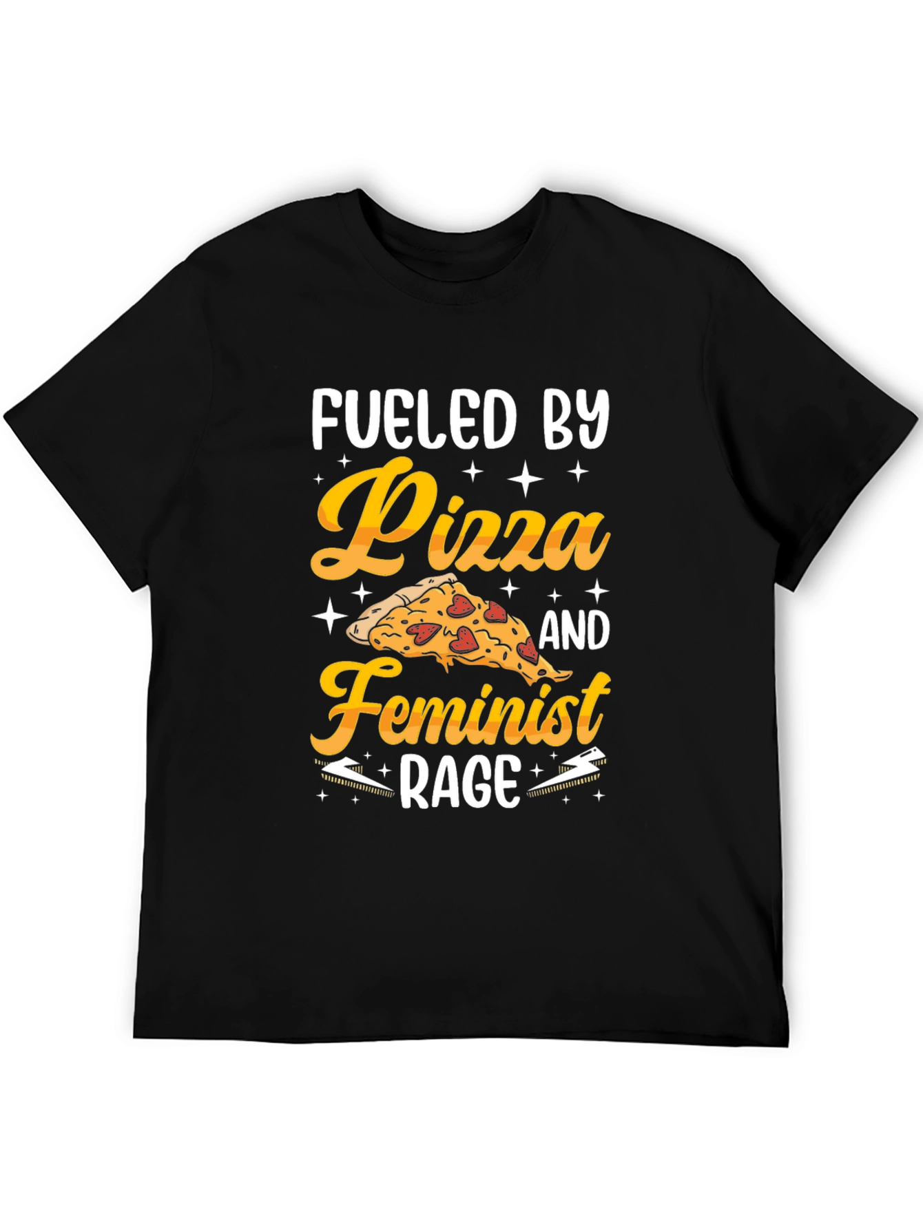 Fueled By Pizza & Feminist Rage Graphic T-Shirt
