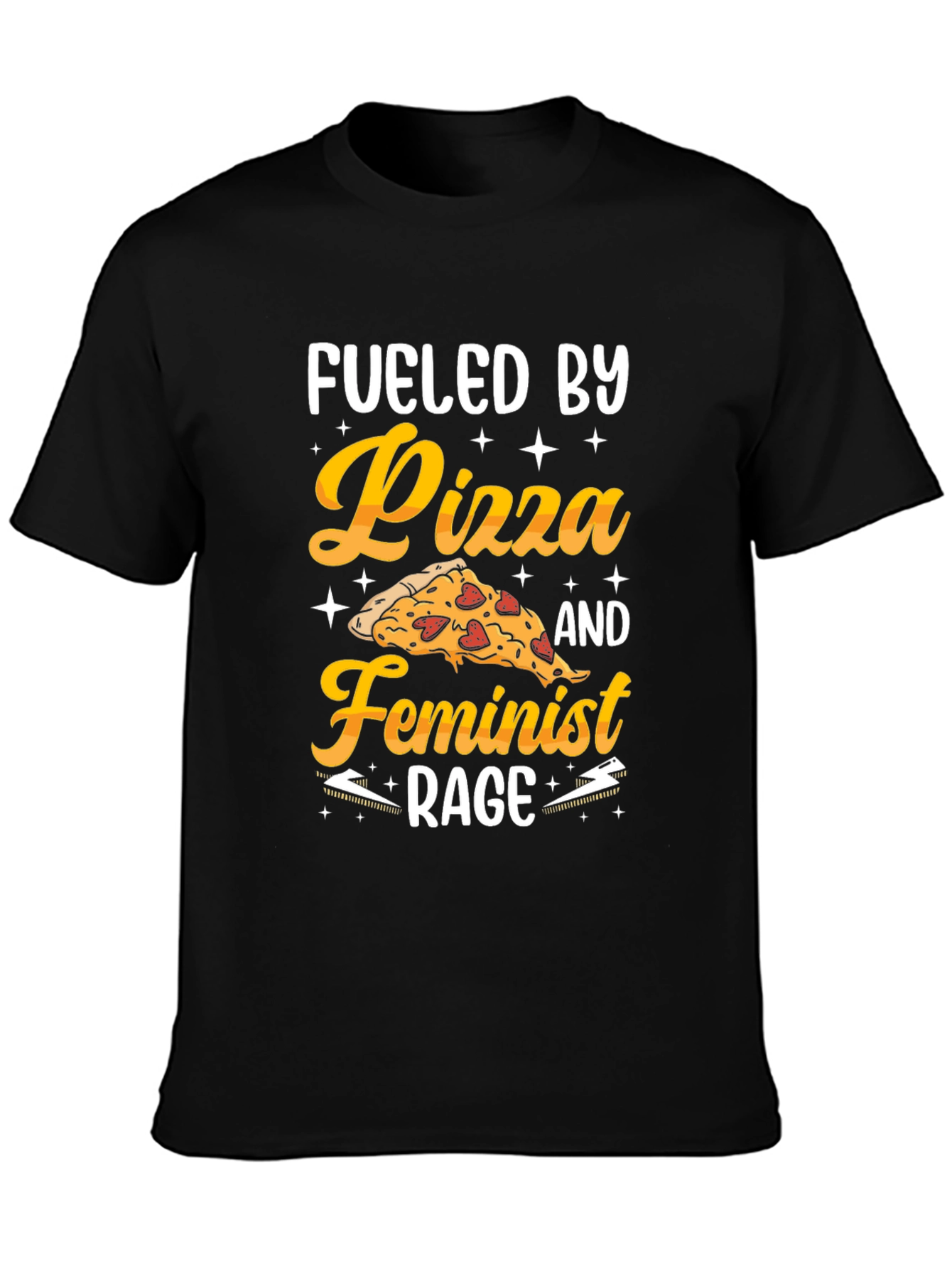 Fueled By Pizza & Feminist Rage Graphic T-Shirt