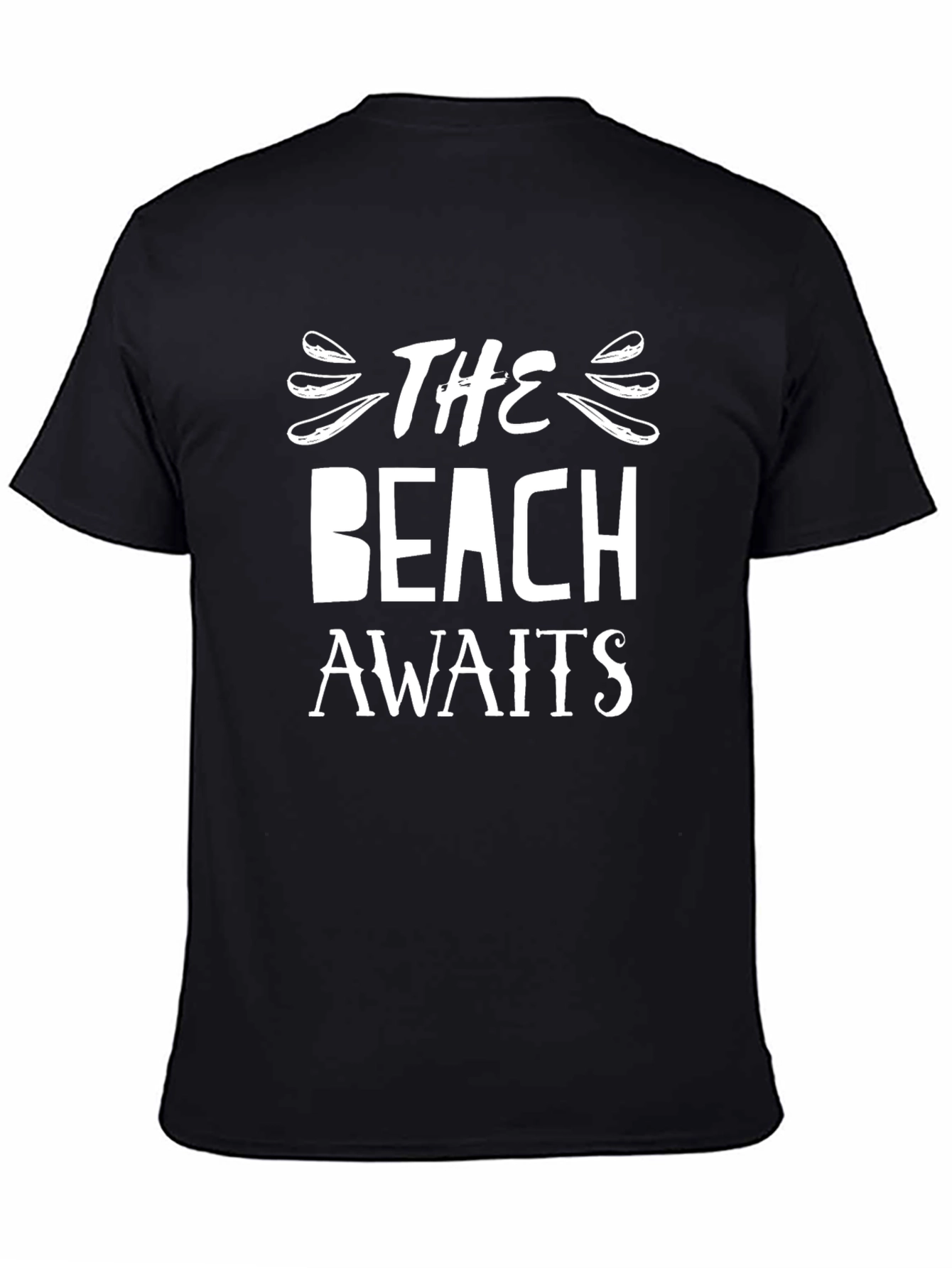 The Beach Awaits Graphic T-Shirt - Black
