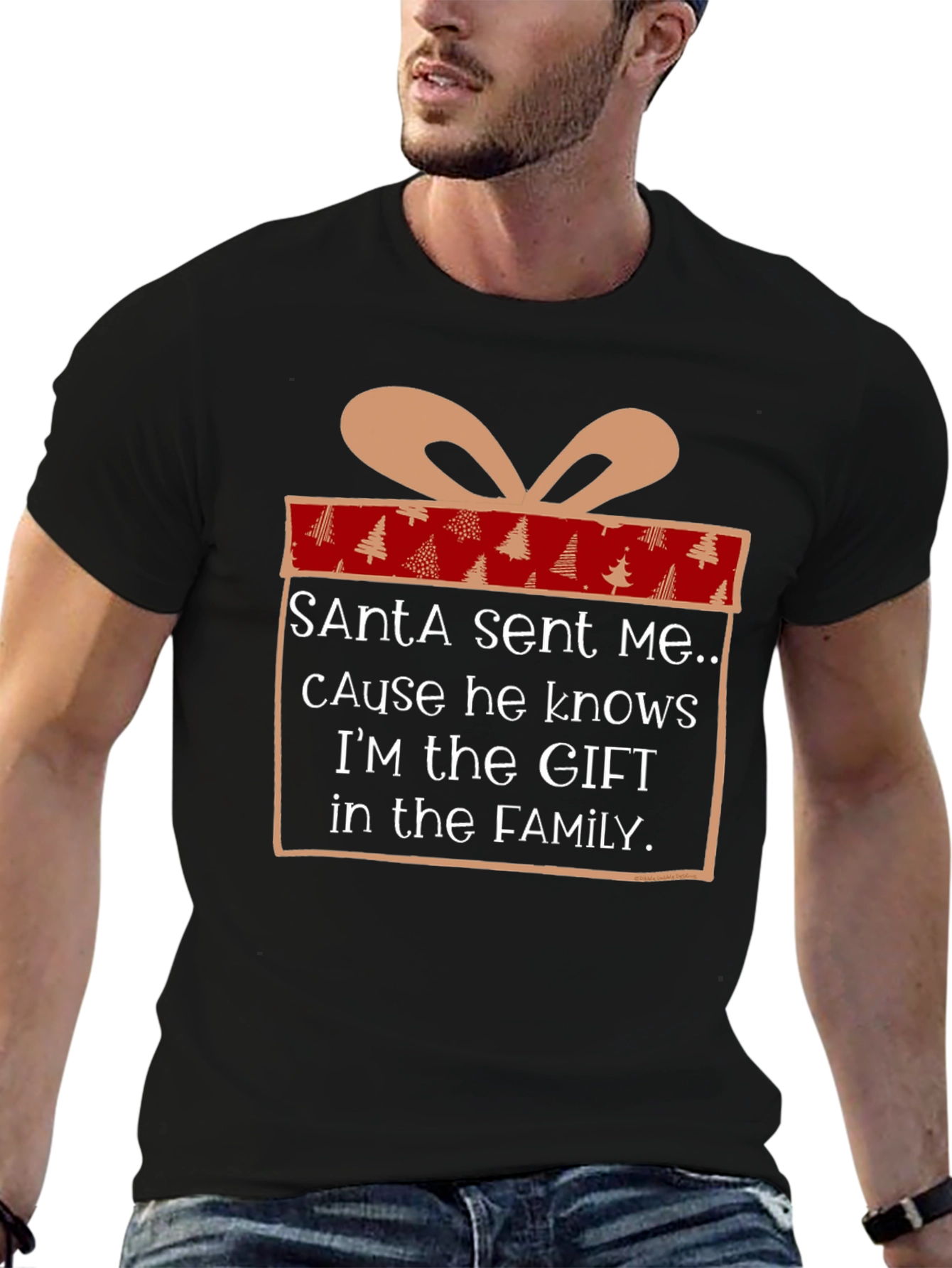 Santa Sent Me Gift T-Shirt - Christmas Family Tee