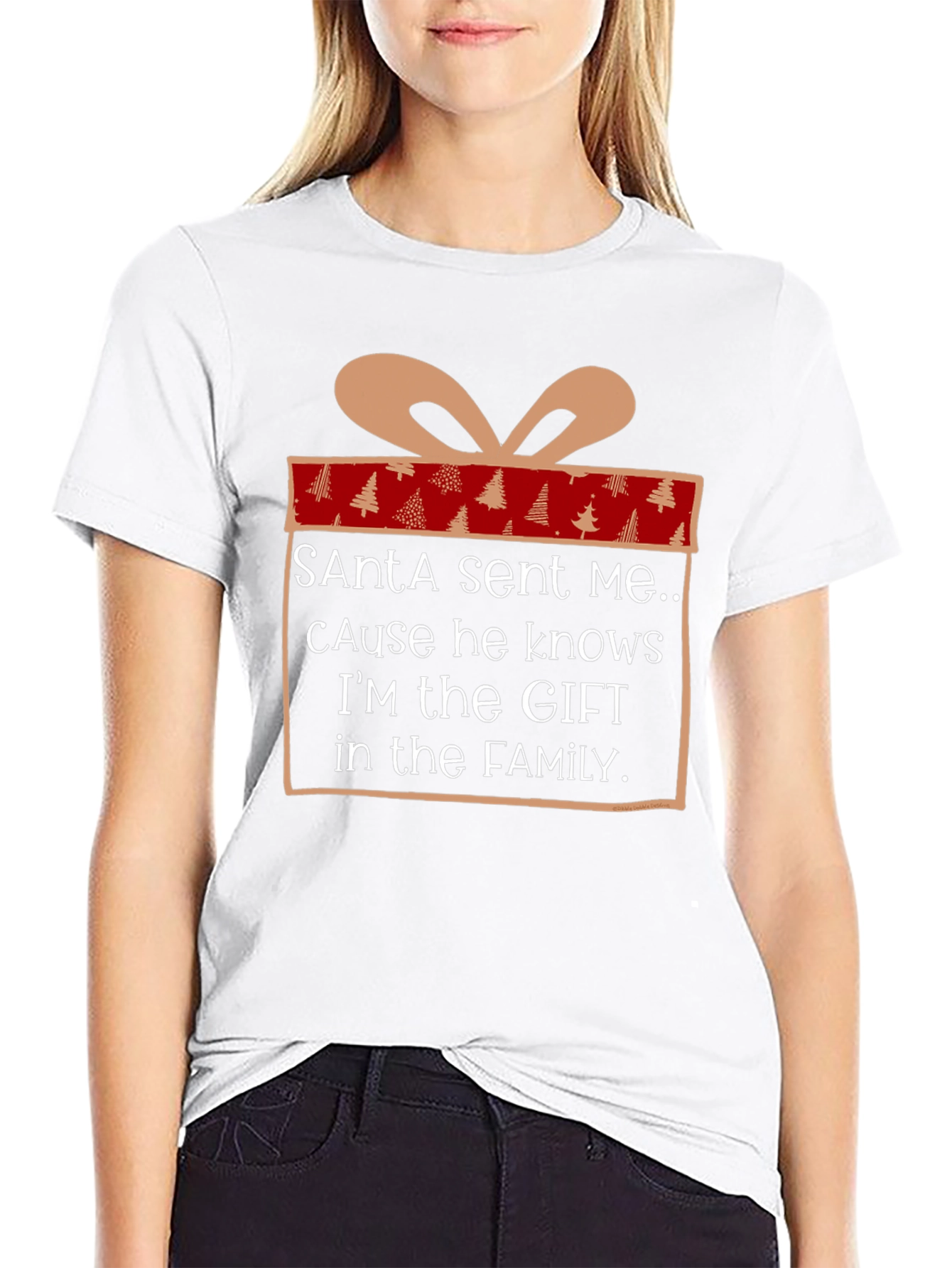 Santa Sent Me Gift T-Shirt - Christmas Family Tee