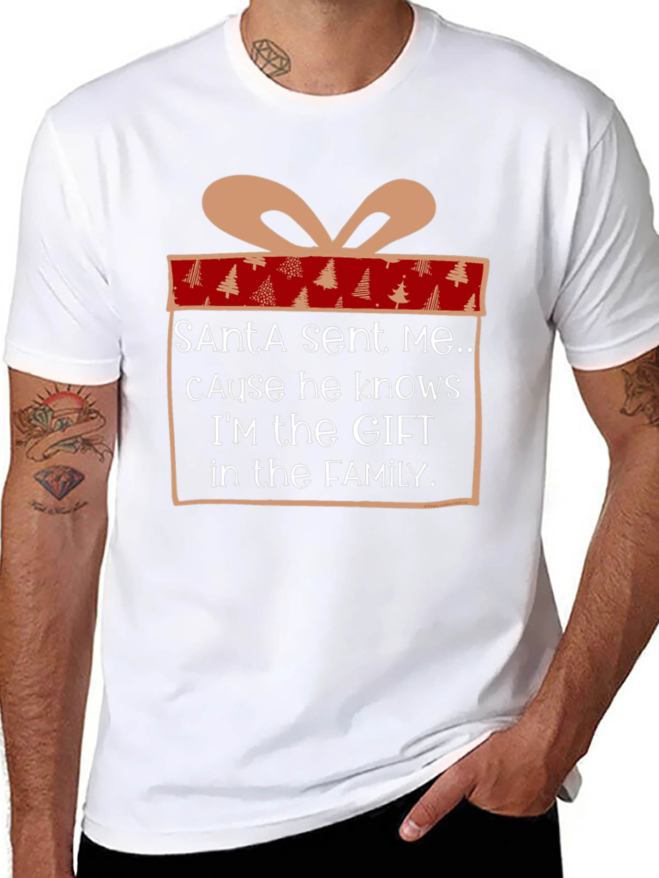 Santa Sent Me Gift T-Shirt - Christmas Family Tee