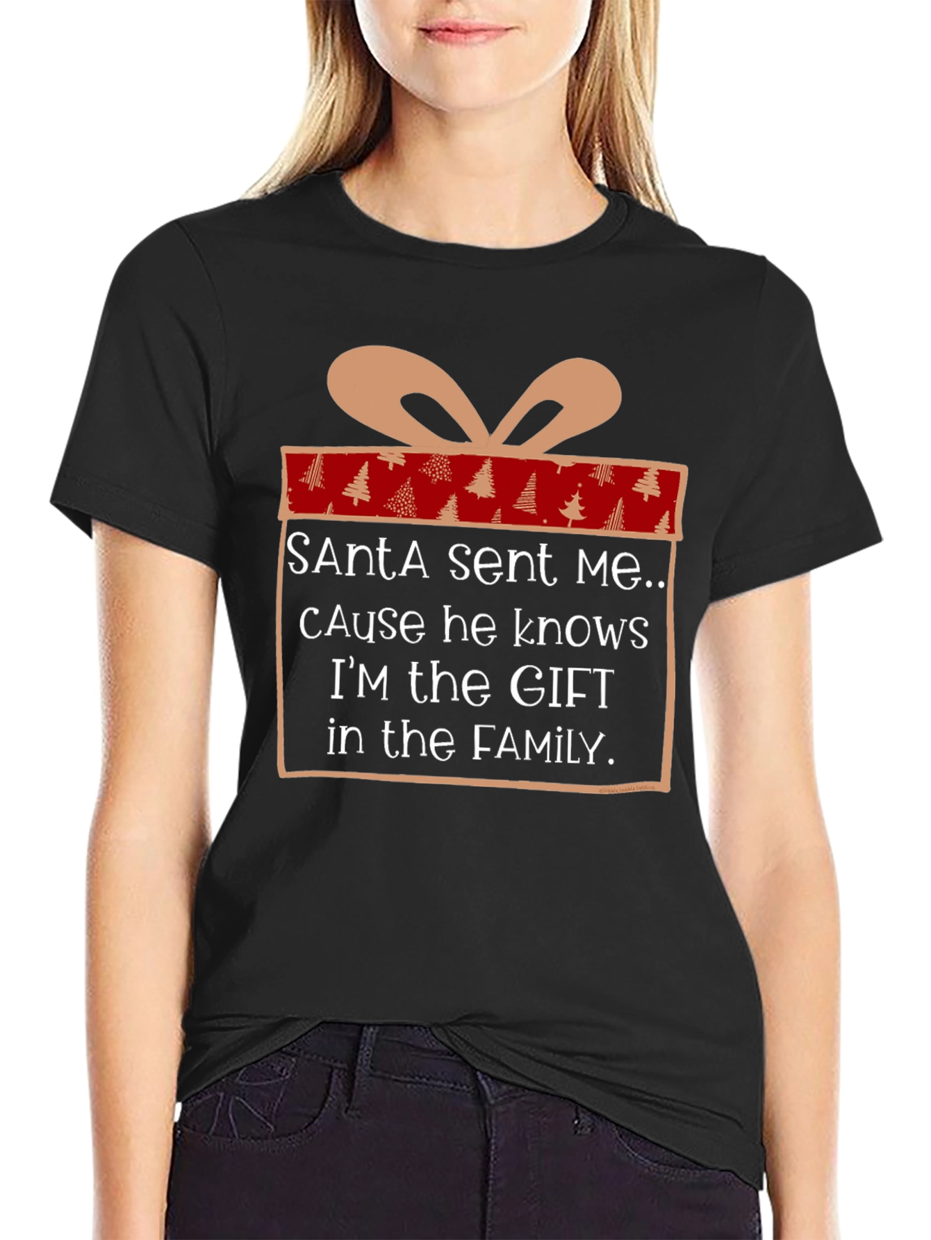 Santa Sent Me Gift T-Shirt - Christmas Family Tee