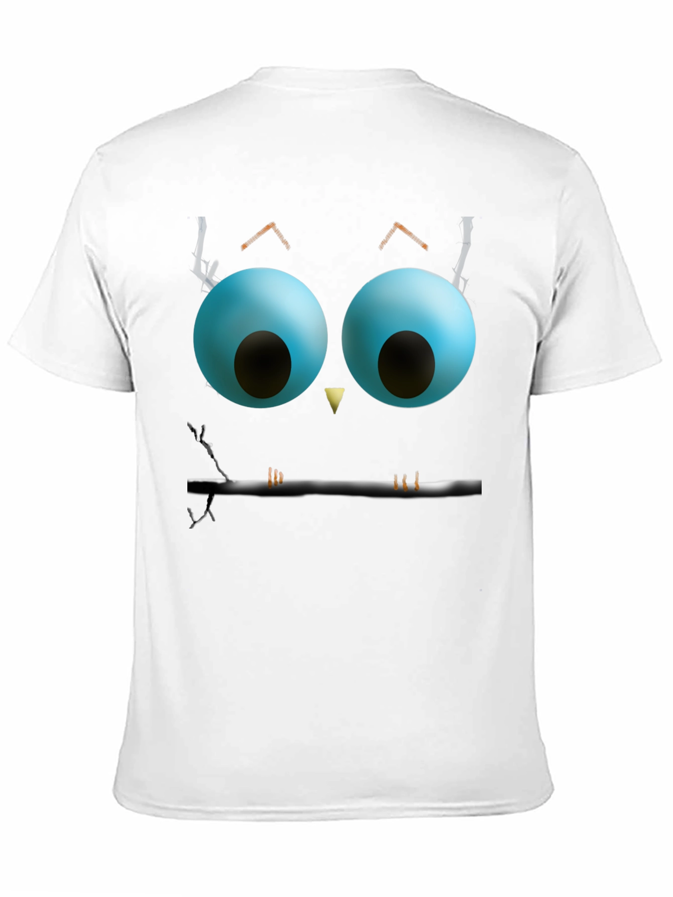 Whimsical Owl Face Graphic Tee - Black