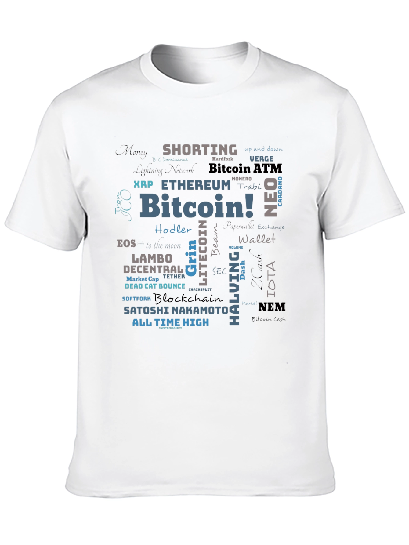 Bitcoin Crypto Word Cloud T-Shirt