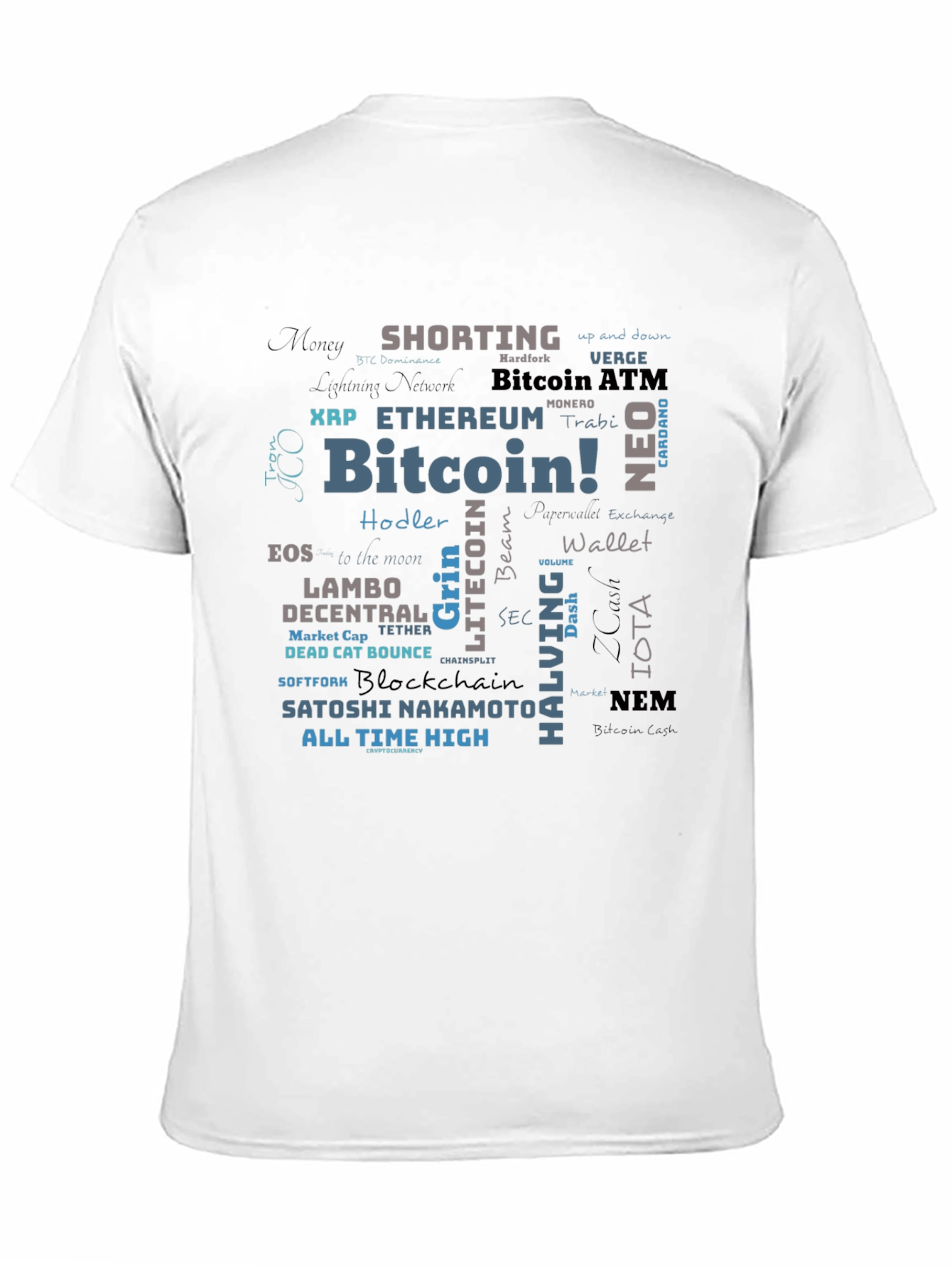 Bitcoin Crypto Word Cloud T-Shirt