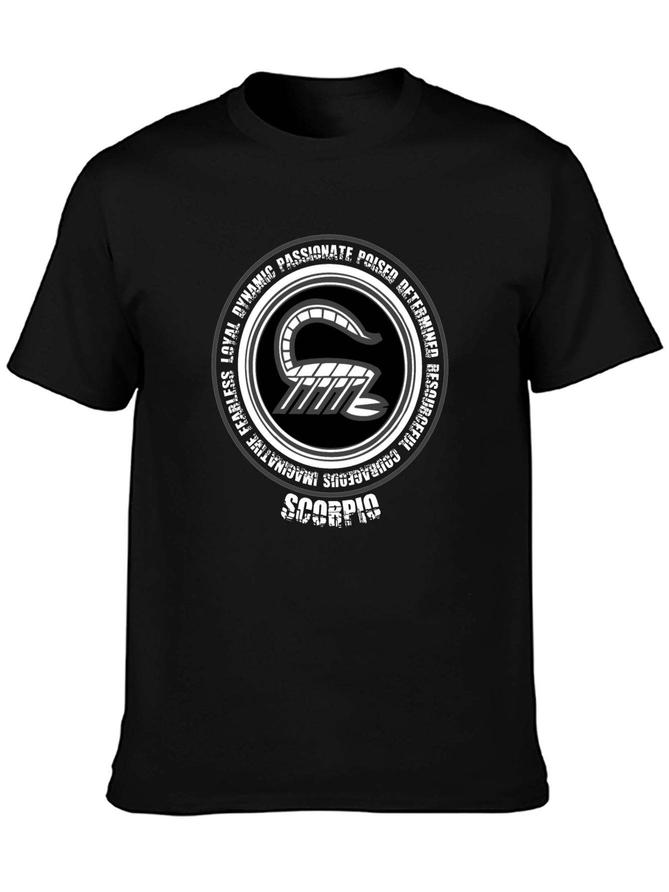Scorpio Zodiac Graphic T-Shirt - Black