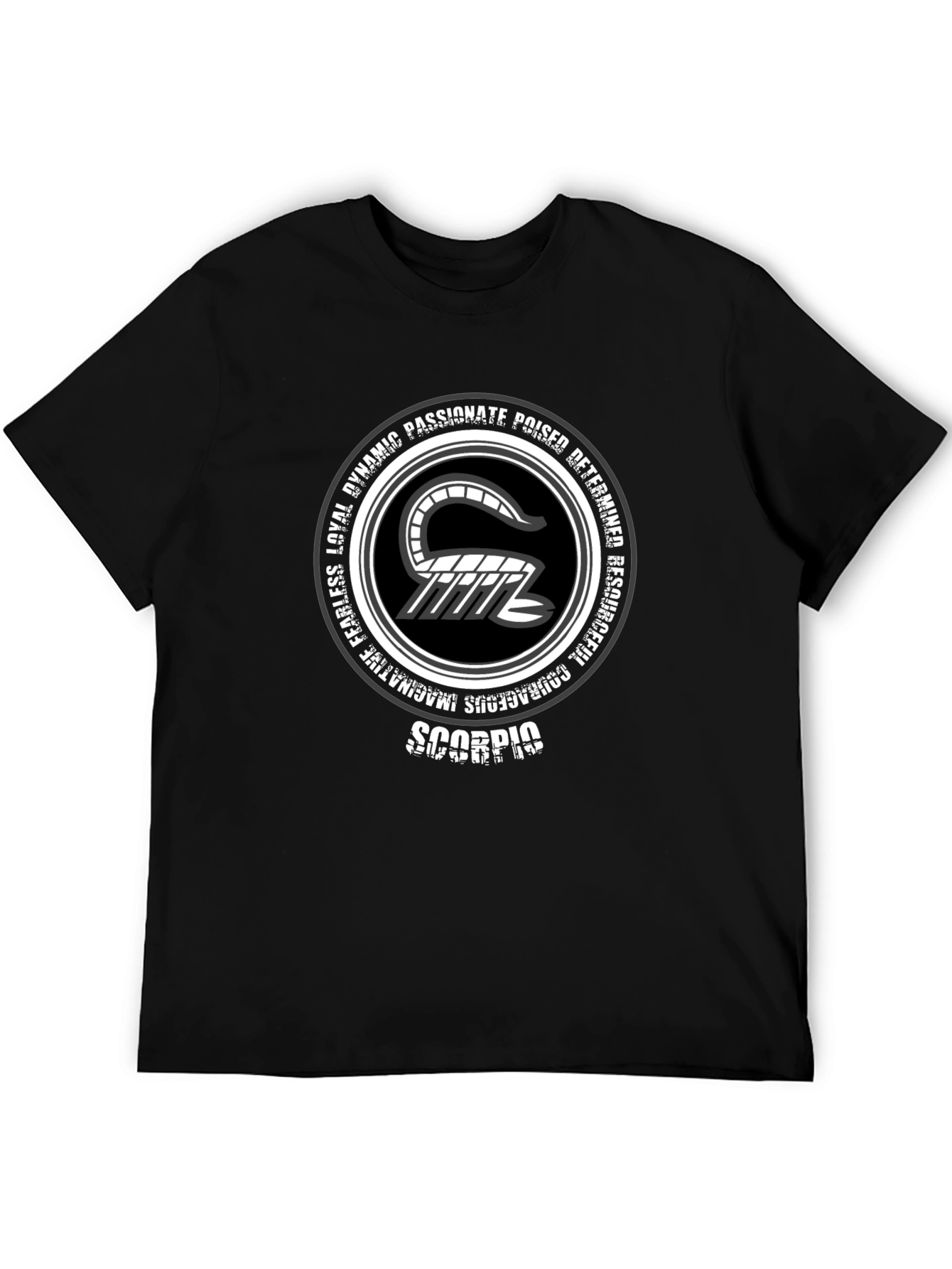 Scorpio Zodiac Graphic T-Shirt - Black