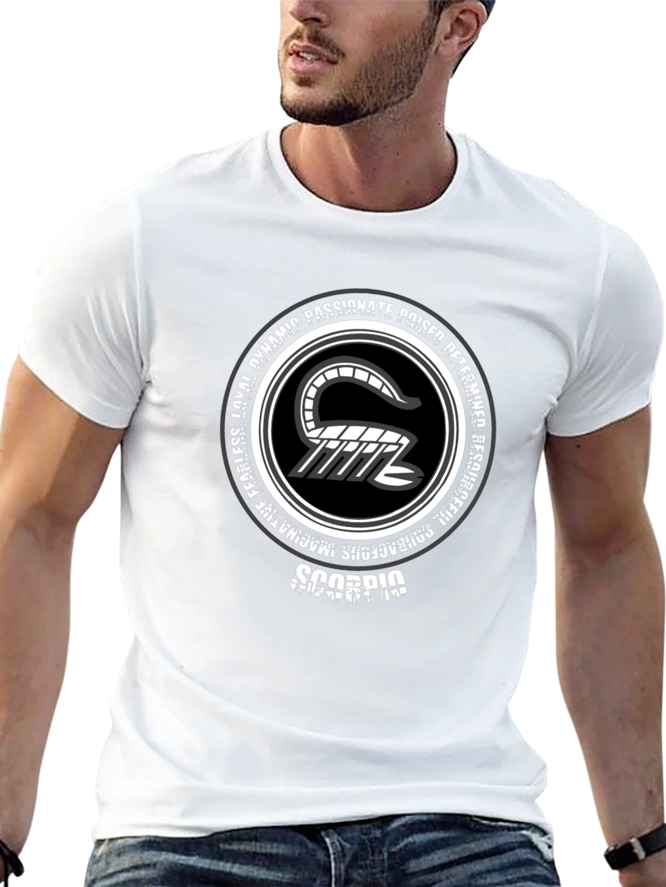Scorpio Zodiac Graphic T-Shirt - Black