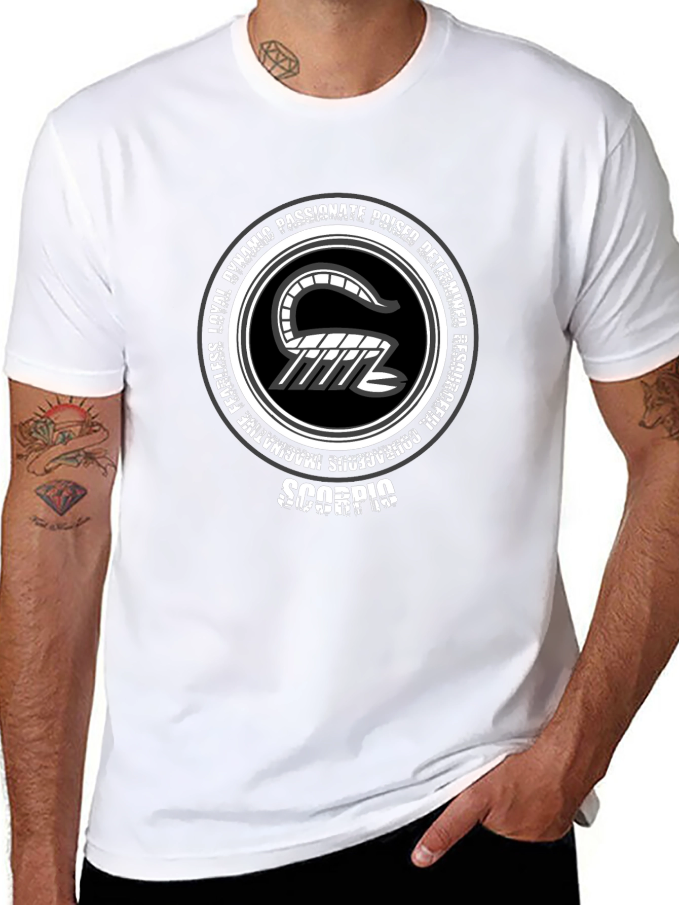 Scorpio Zodiac Graphic T-Shirt - Black
