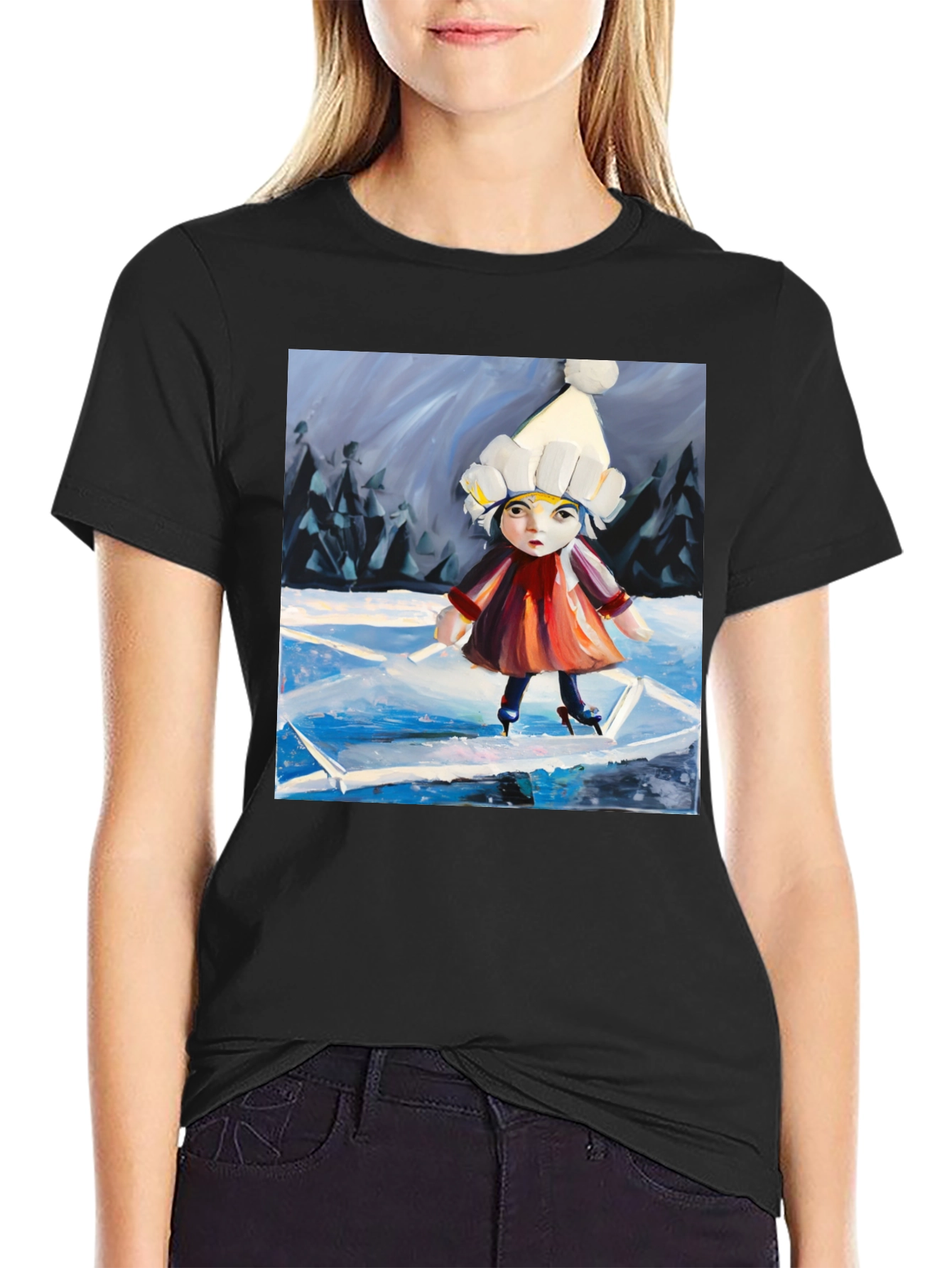 Ice Skating Girl Graphic Tee
