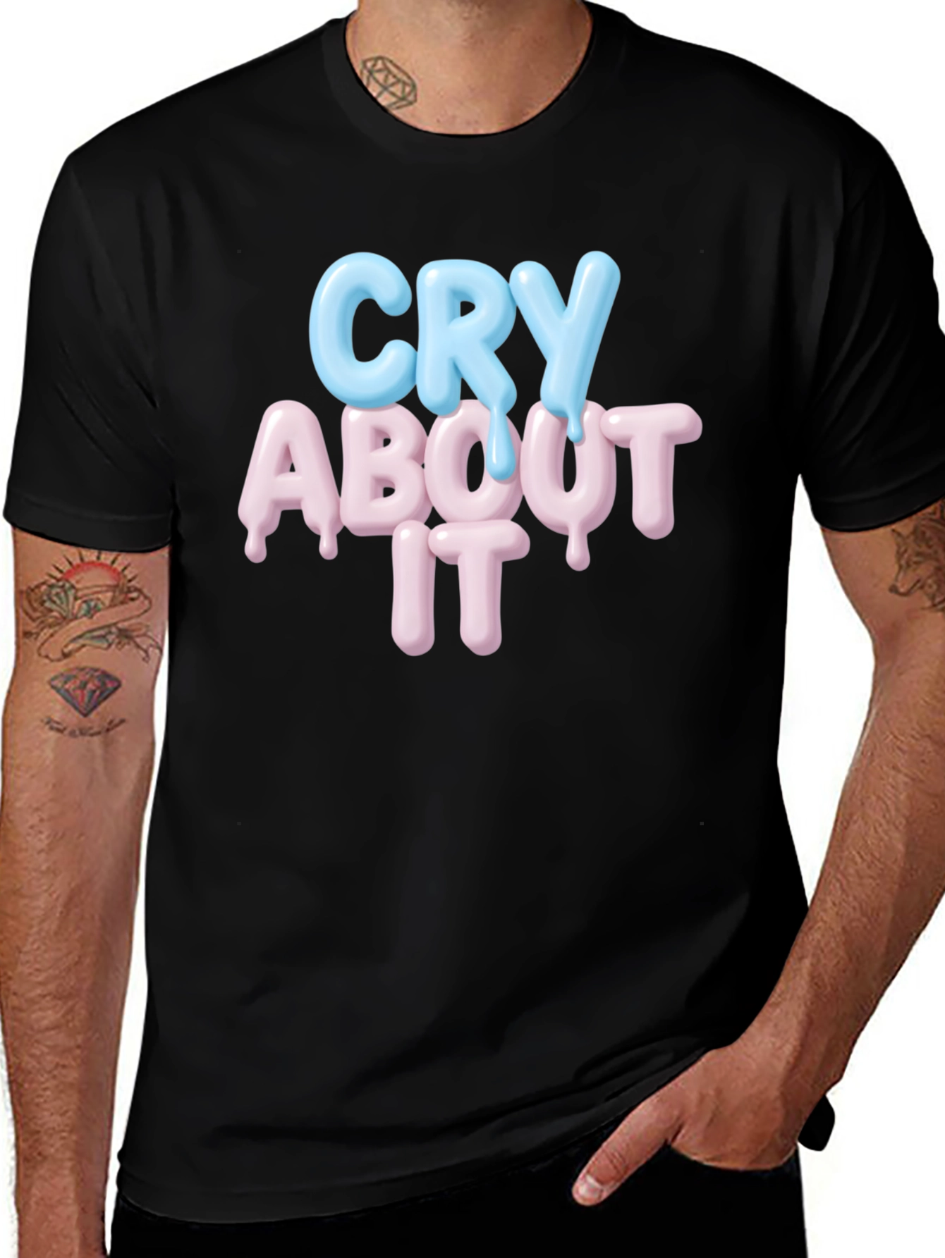 Cry About It T-Shirt - Black Cotton Tee