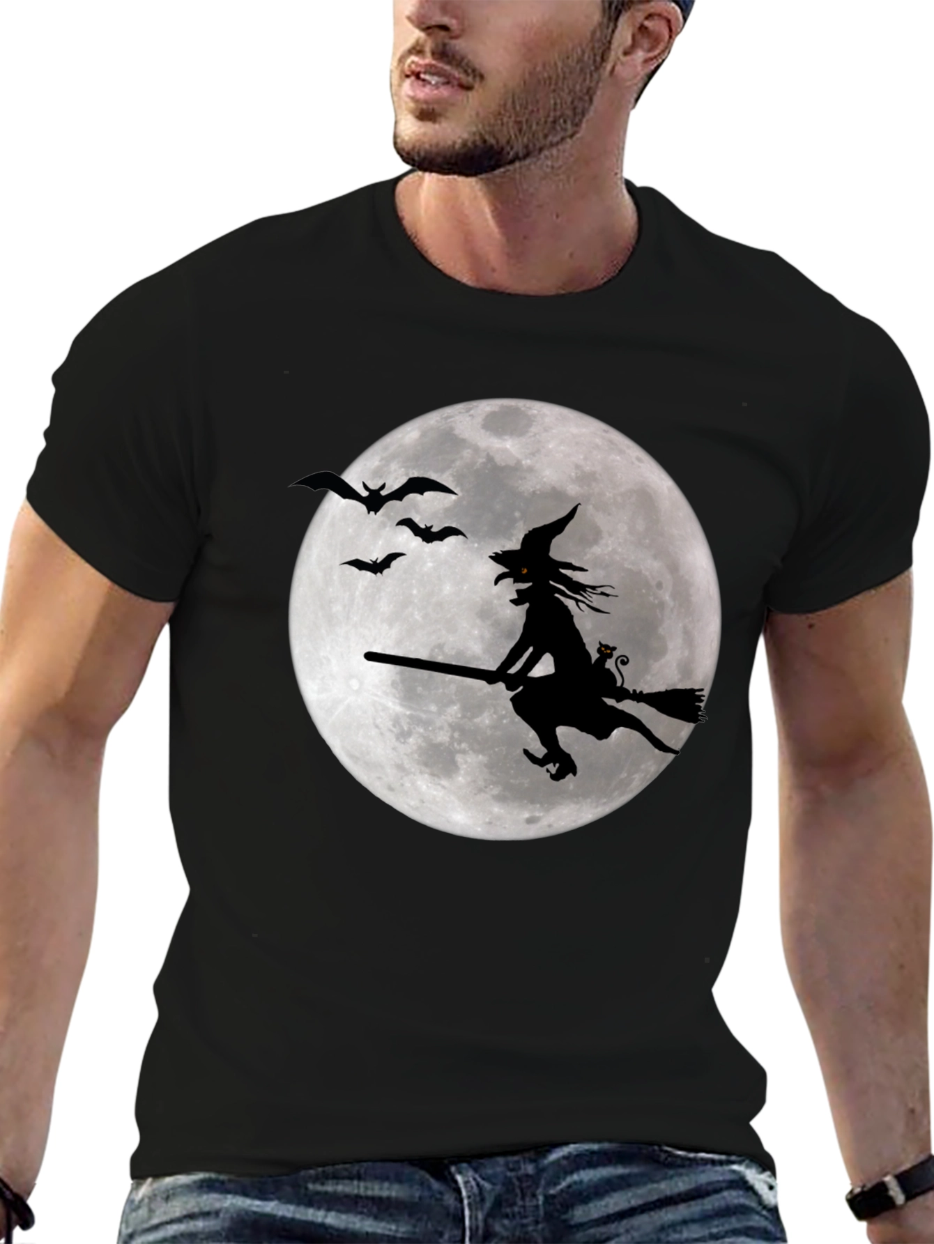 Witch on Moon Graphic T-Shirt