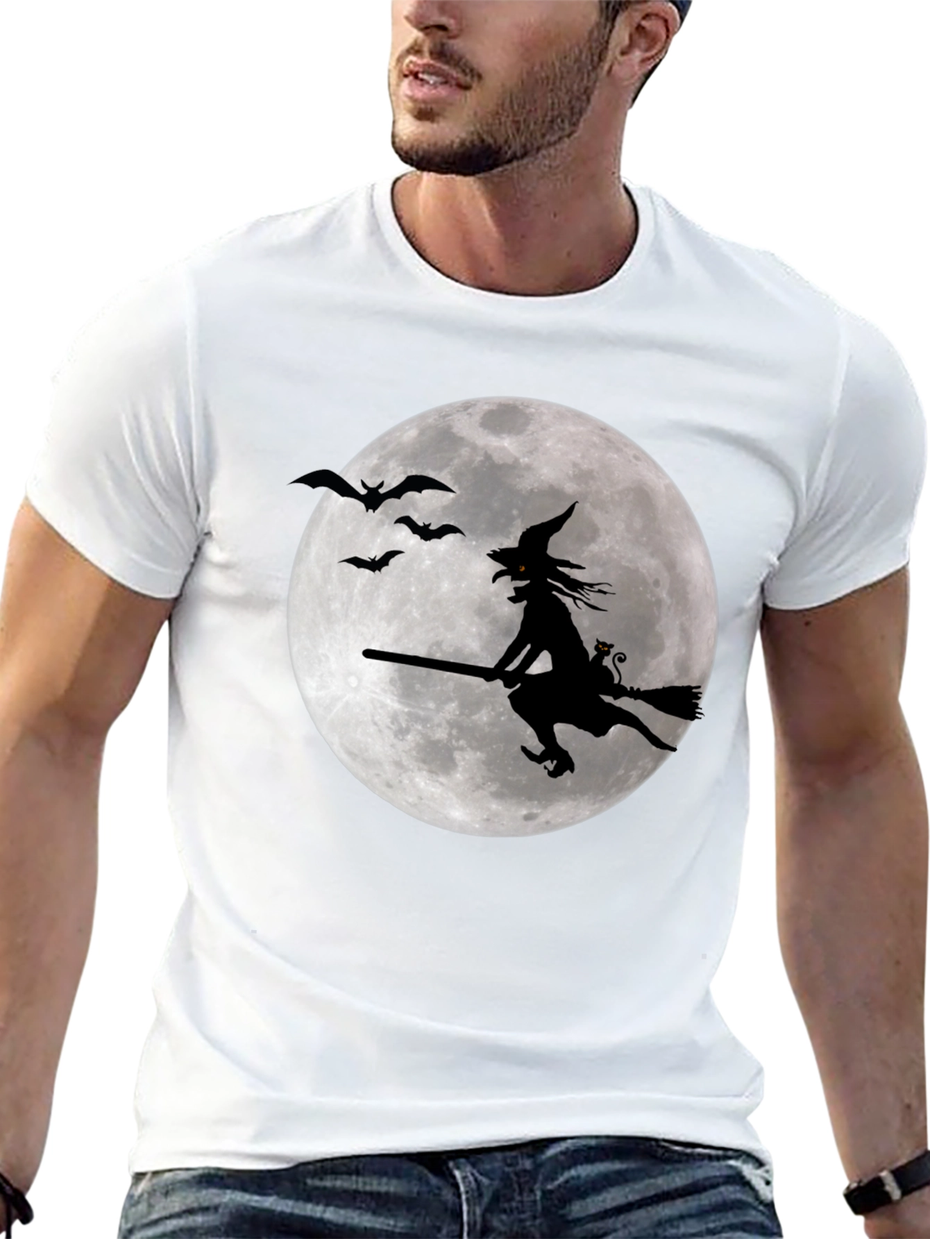 Witch on Moon Graphic T-Shirt