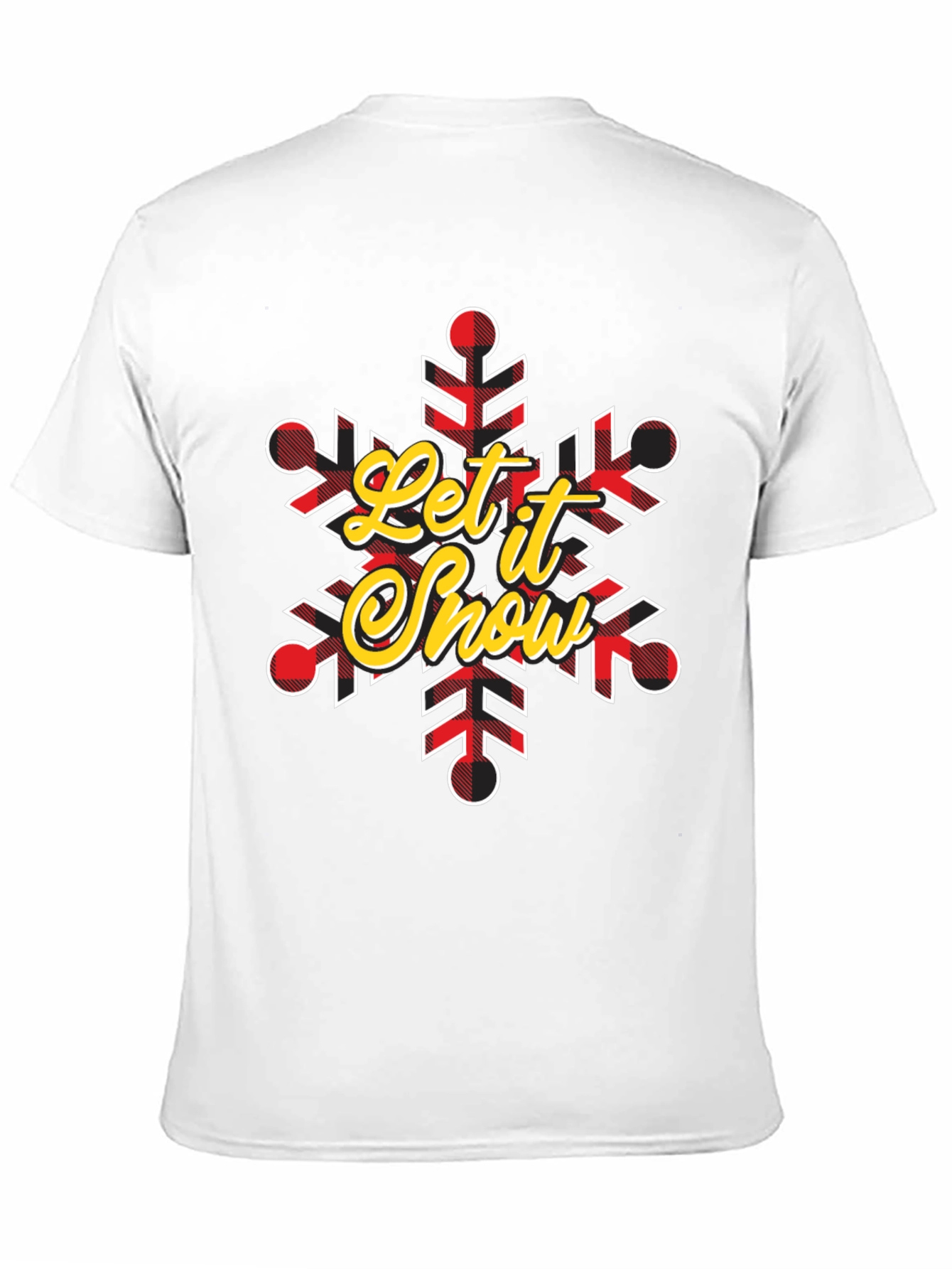 Let It Snow Snowflake Buffalo Plaid T-Shirt