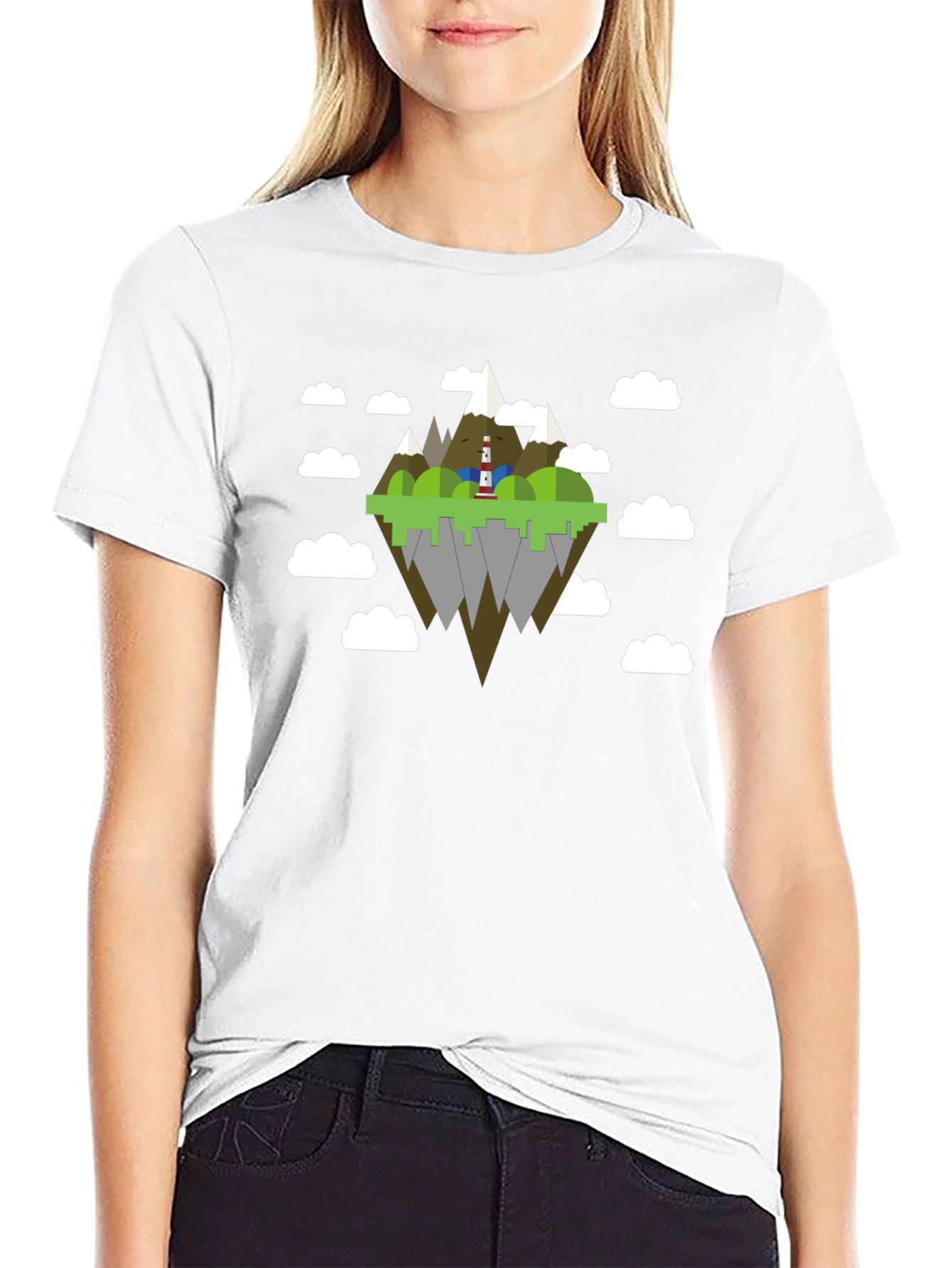 Floating Island Graphic T-Shirt - Black Tee