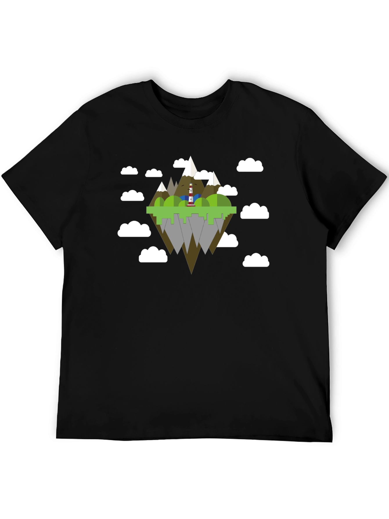 Floating Island Graphic T-Shirt - Black Tee