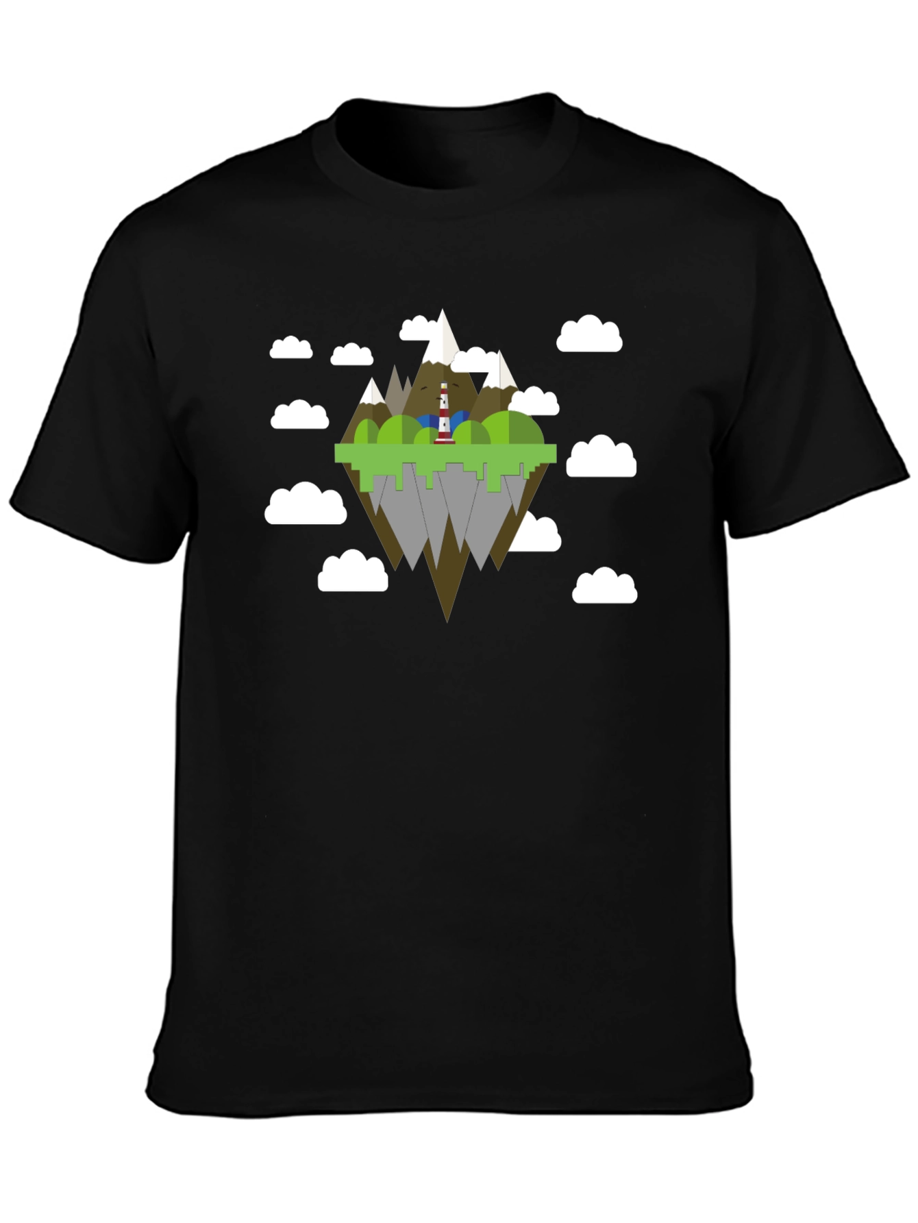 Floating Island Graphic T-Shirt - Black Tee