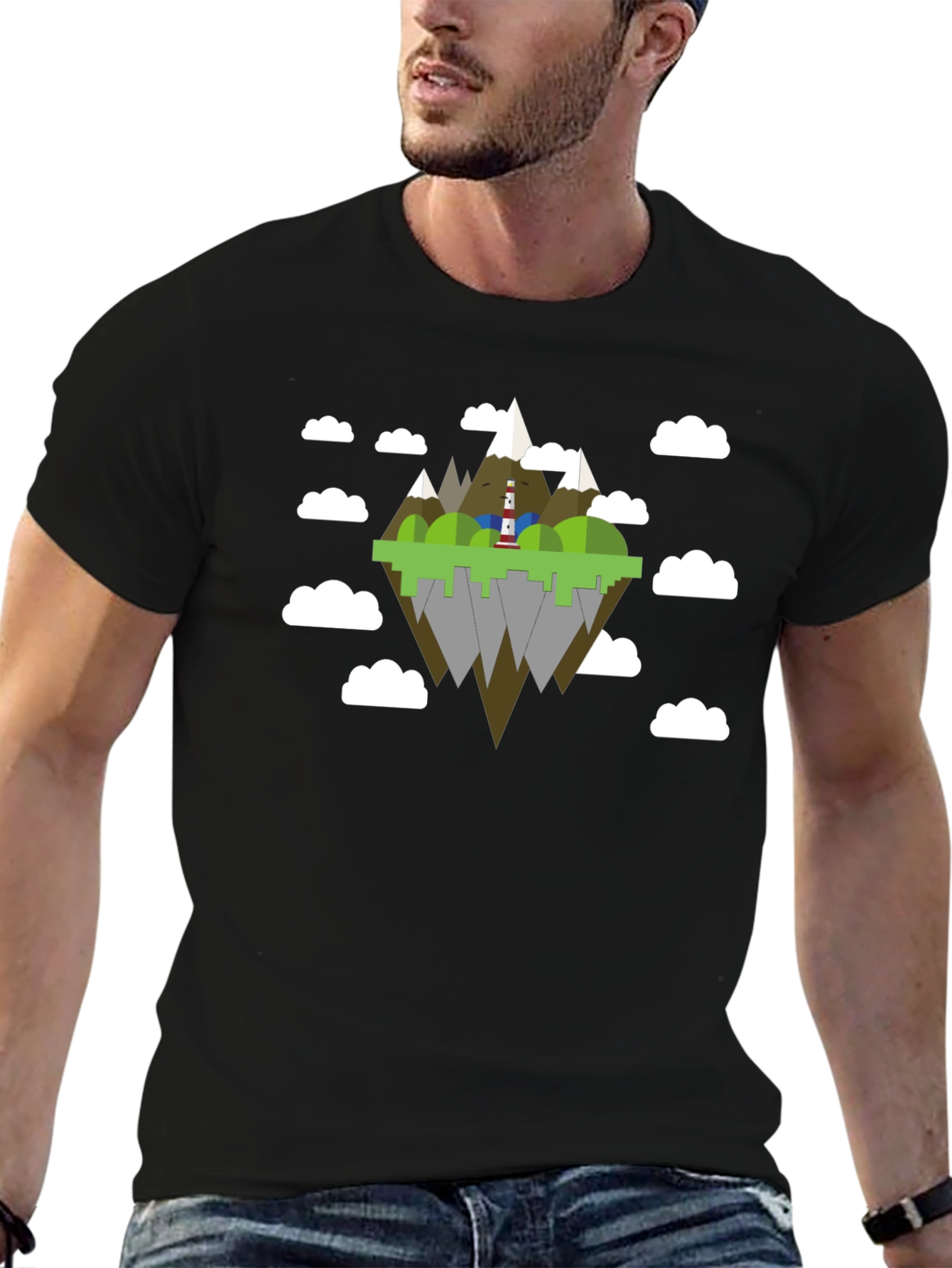 Floating Island Graphic T-Shirt - Black Tee