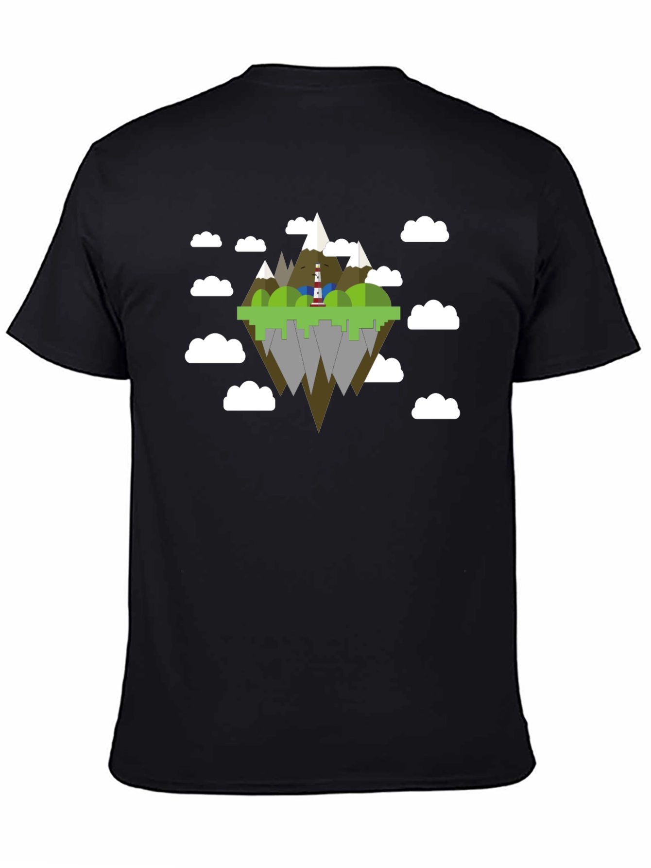 Floating Island Graphic T-Shirt - Black Tee