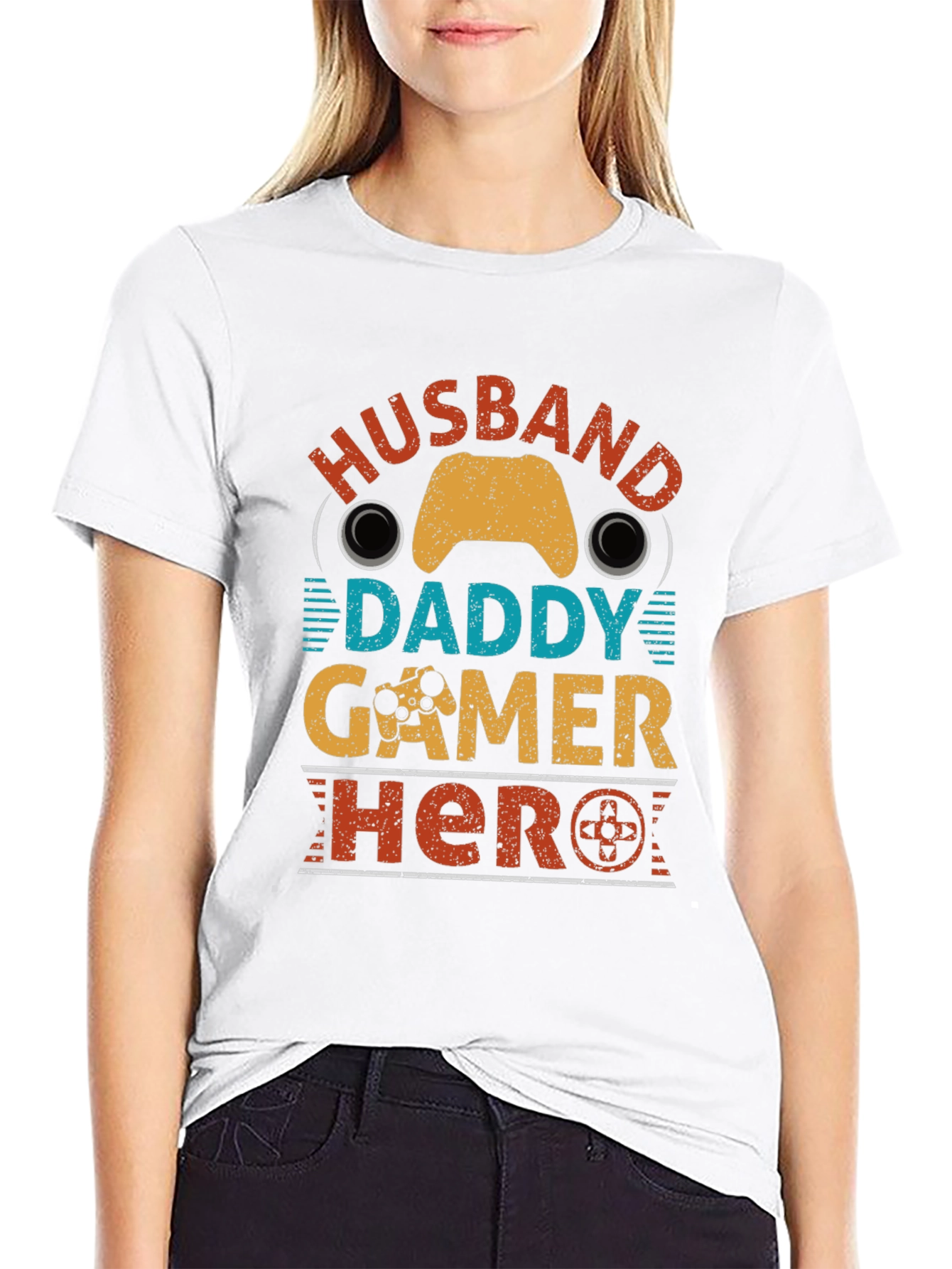 Husband Daddy Gamer Hero Graphic Tee