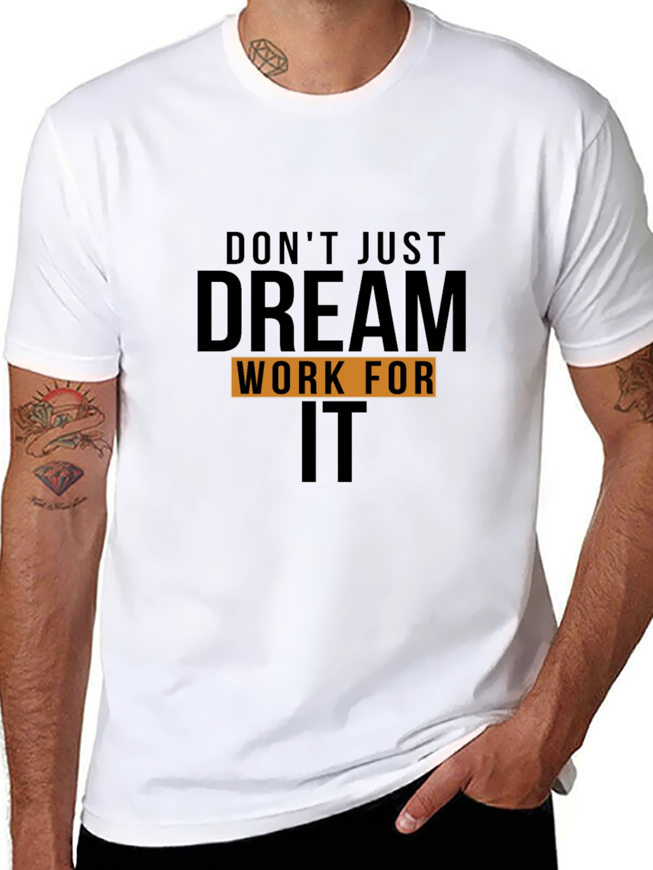 Motivational Dream Work It Black T-Shirt