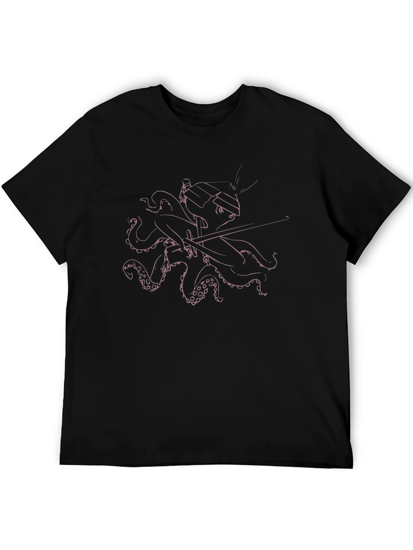 Samurai Octopus Black T-Shirt