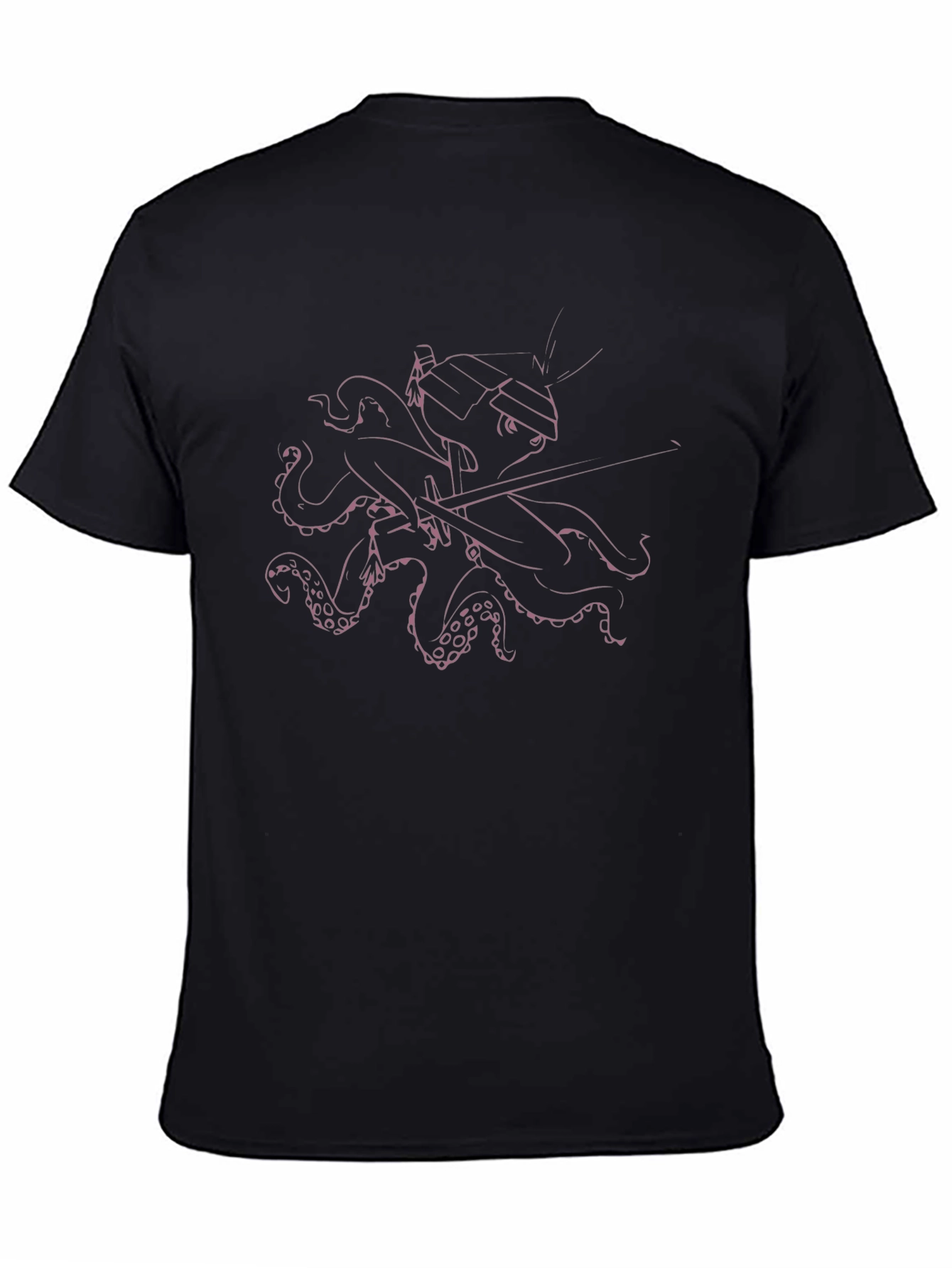 Samurai Octopus Black T-Shirt