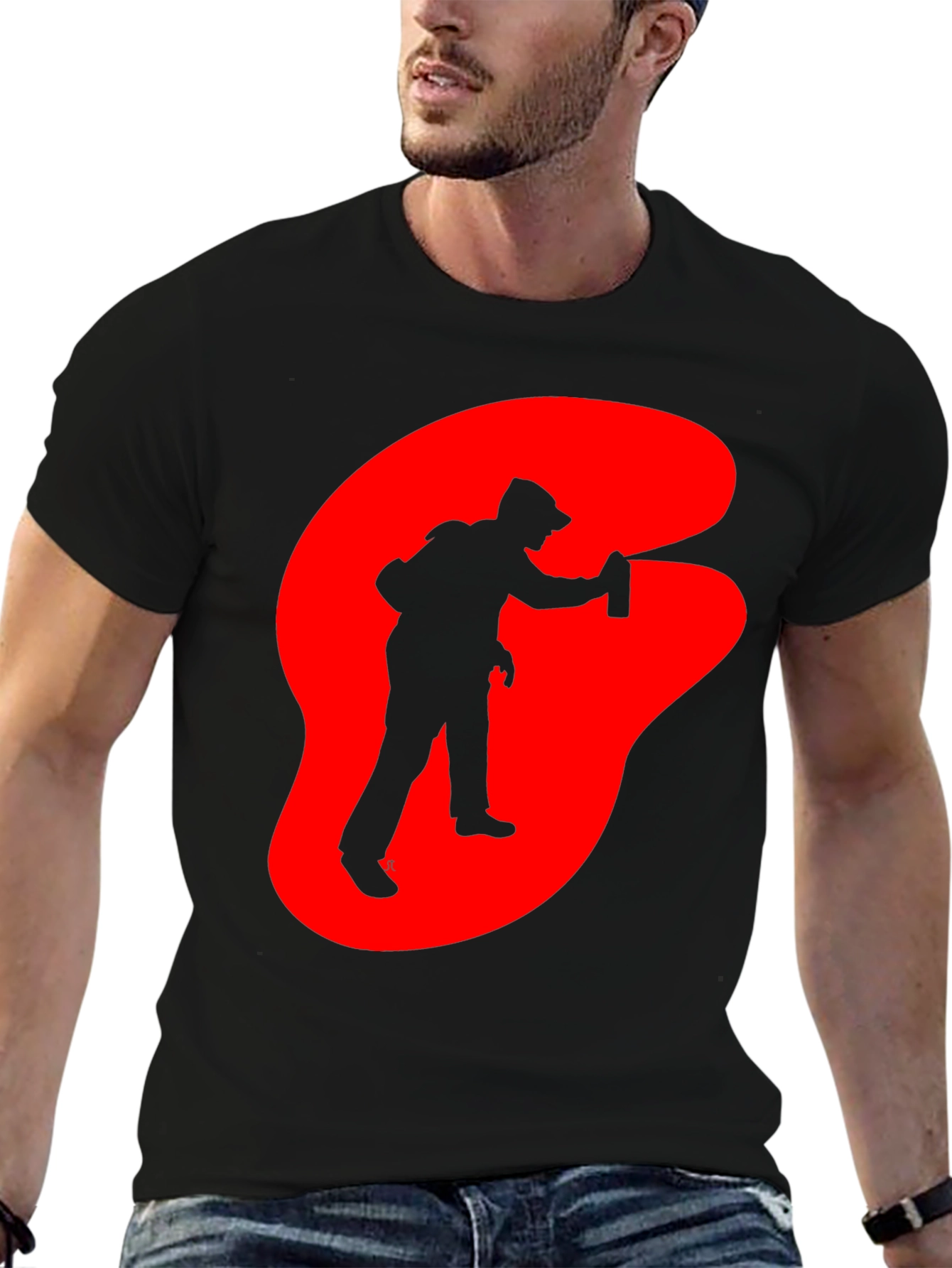 Graffiti Artist Graphic Tee - Black Cotton T-Shirt