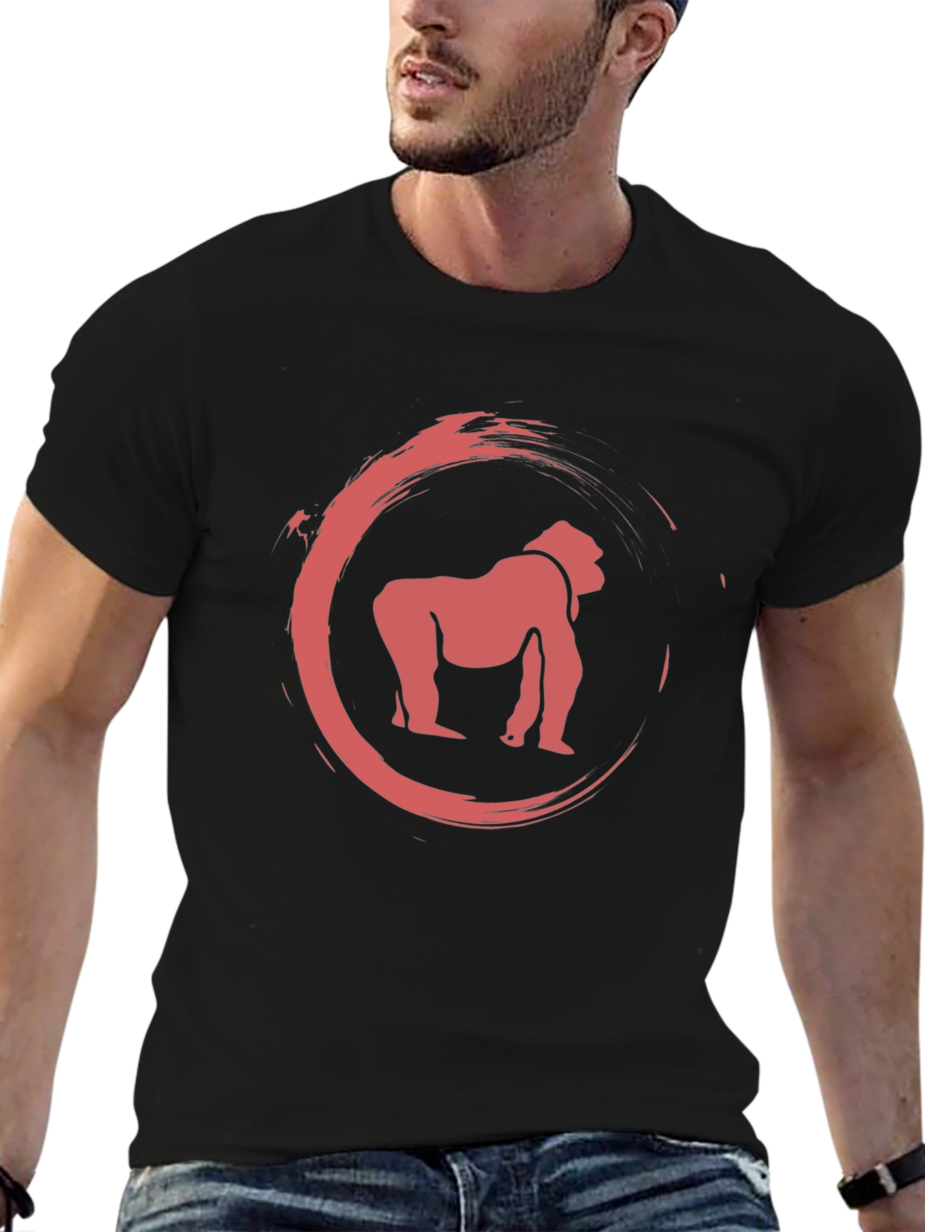 Gorilla Graphic Tee - Mens Casual Black T-Shirt