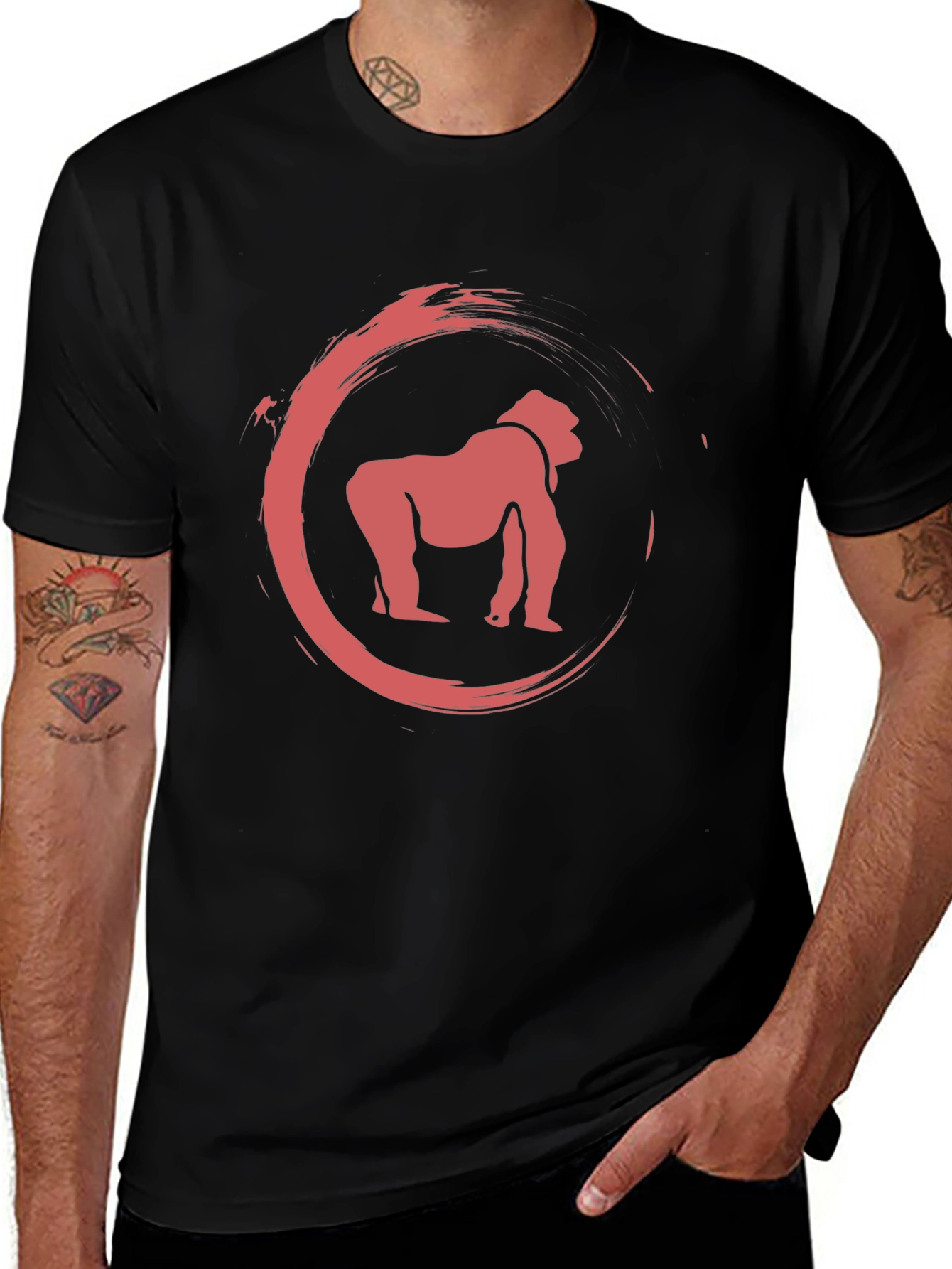 Gorilla Graphic Tee - Mens Casual Black T-Shirt