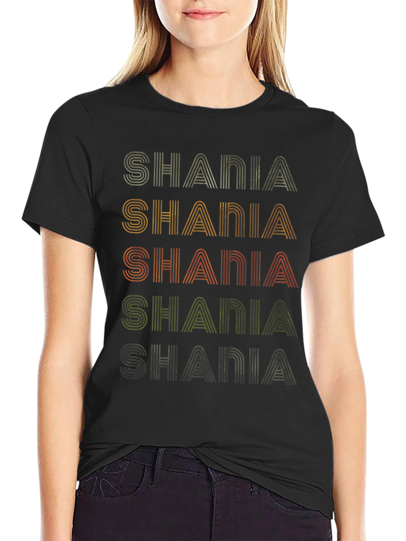 Retro Shania Stacked Text Graphic Tee