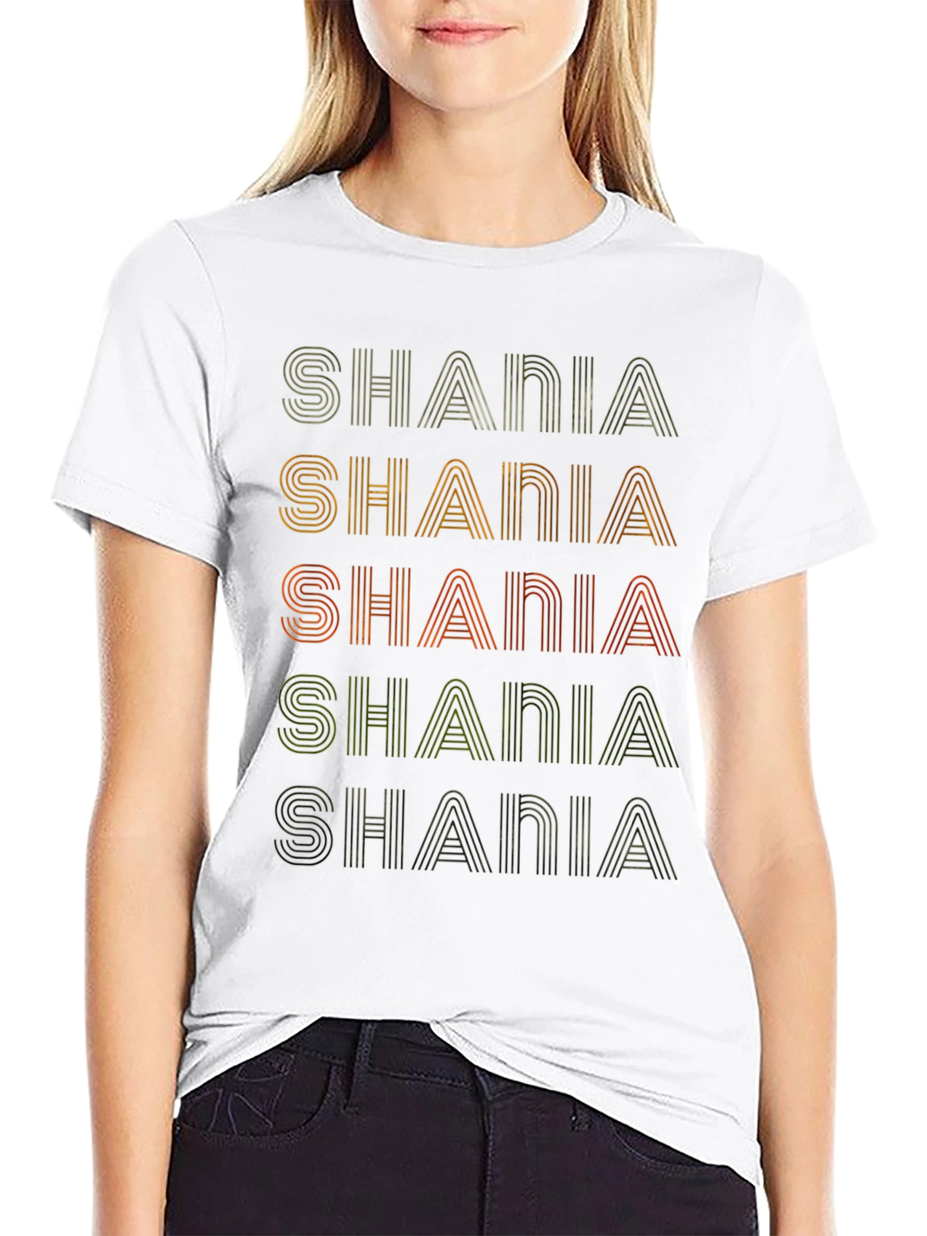 Retro Shania Stacked Text Graphic Tee
