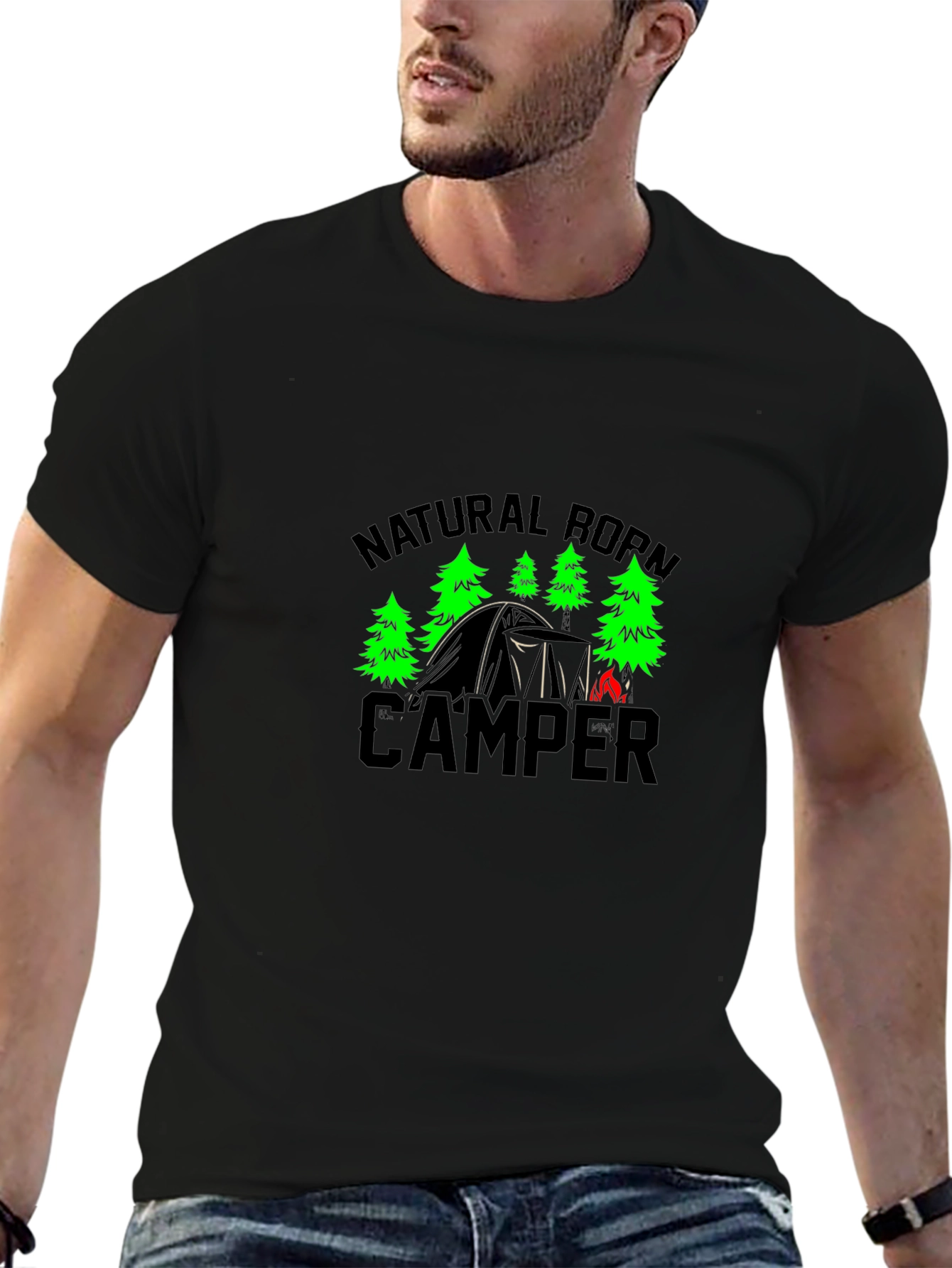 Natural Born Camper Black T-Shirt