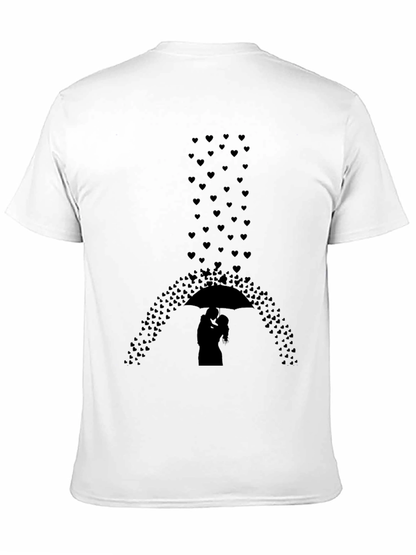 Romantic Hearts Umbrella Graphic Tee - Black