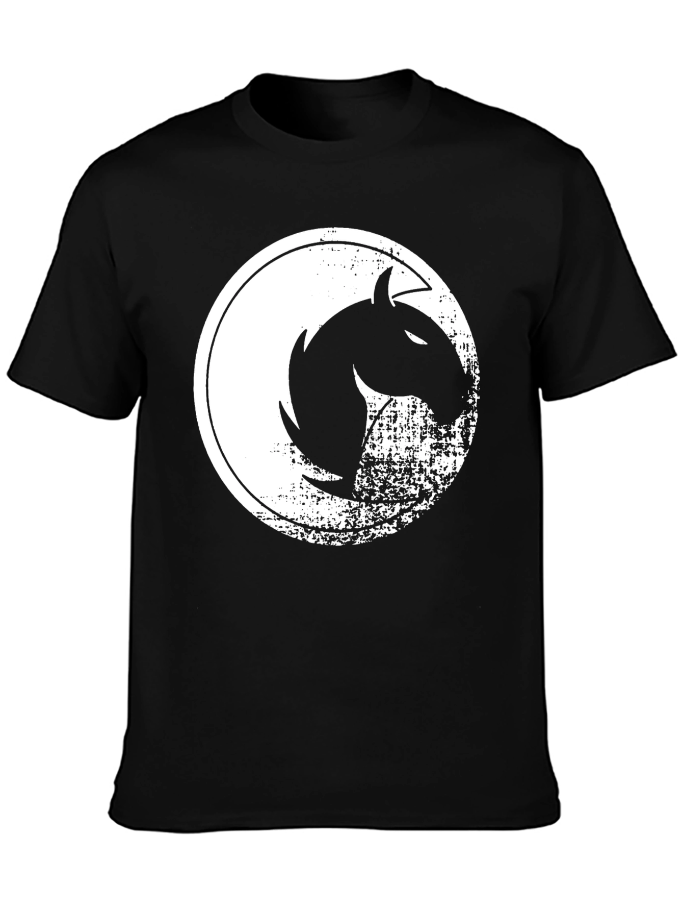 Mens Black Graphic Tee - Horse Design