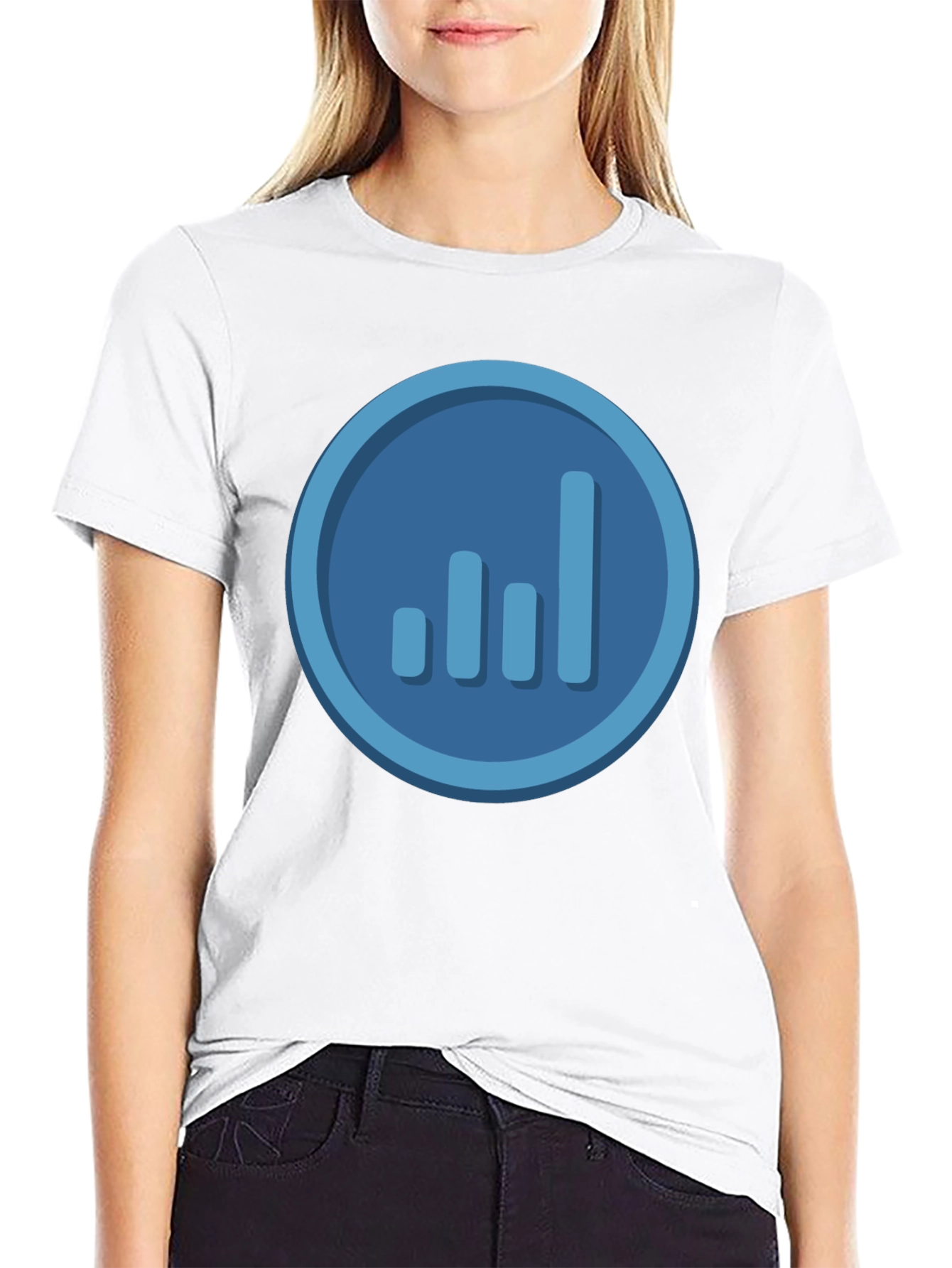 Signal Bars Graphic Tee - Black Crew Neck T-Shirt