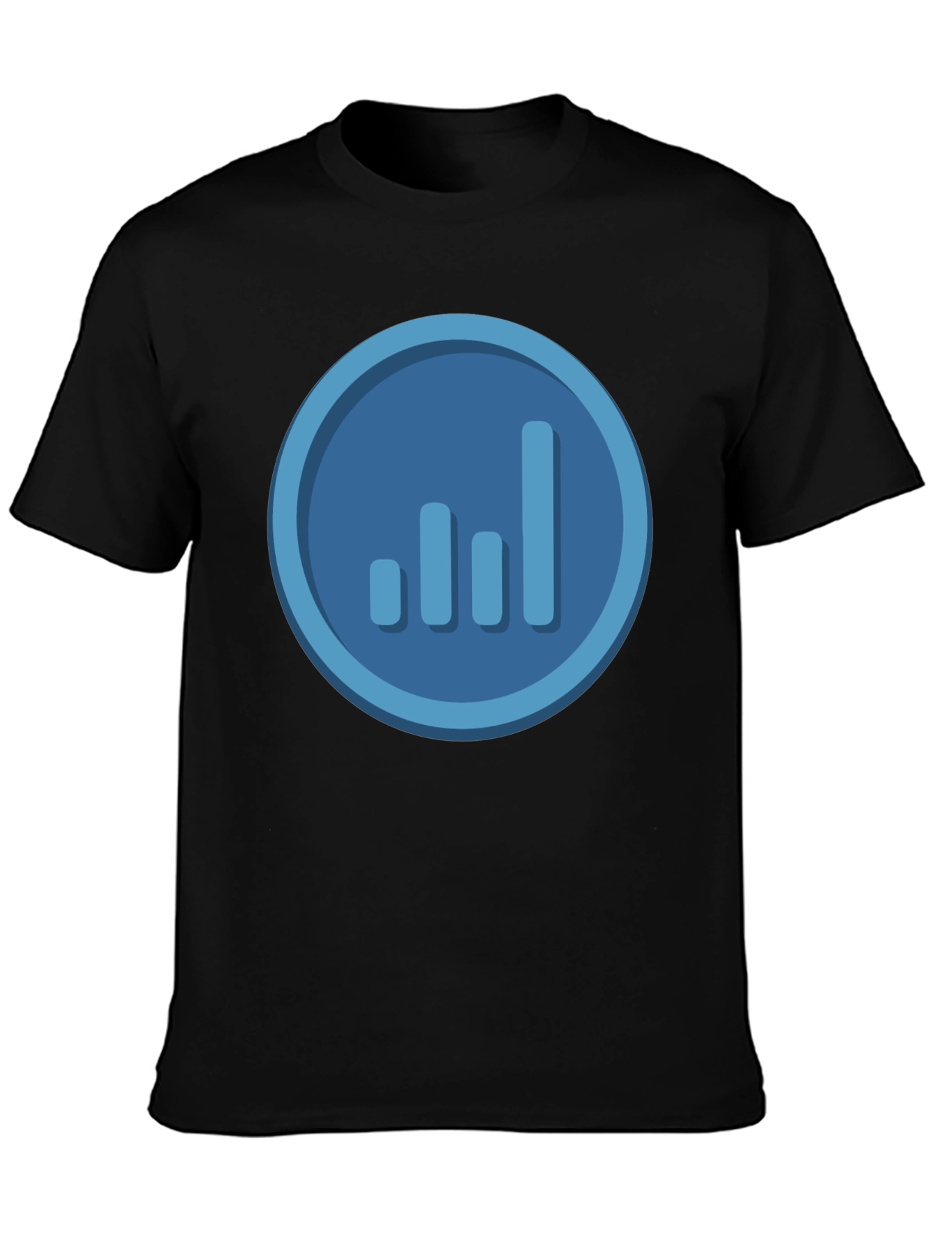 Signal Bars Graphic Tee - Black Crew Neck T-Shirt