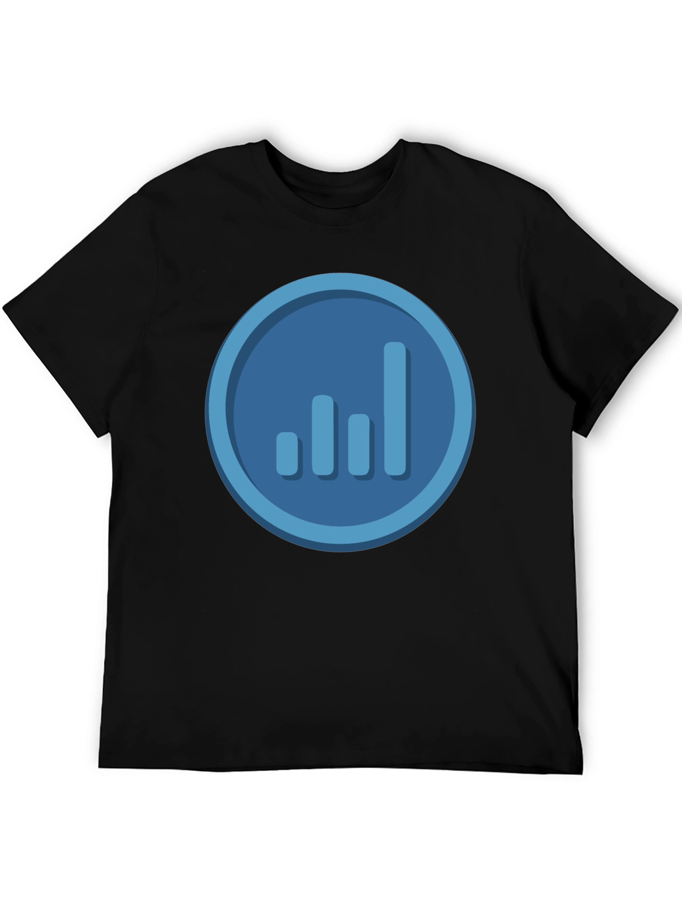 Signal Bars Graphic Tee - Black Crew Neck T-Shirt