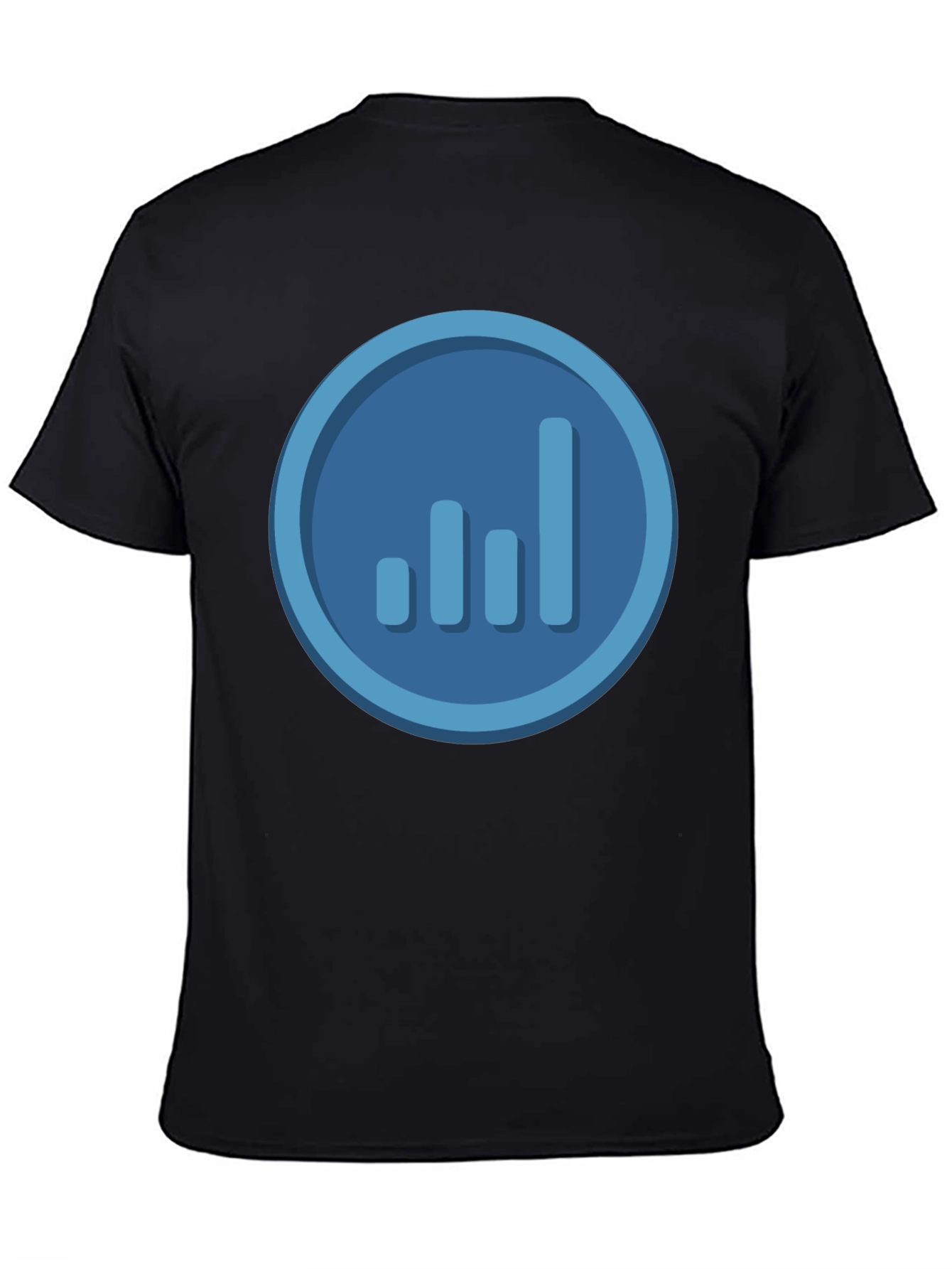 Signal Bars Graphic Tee - Black Crew Neck T-Shirt