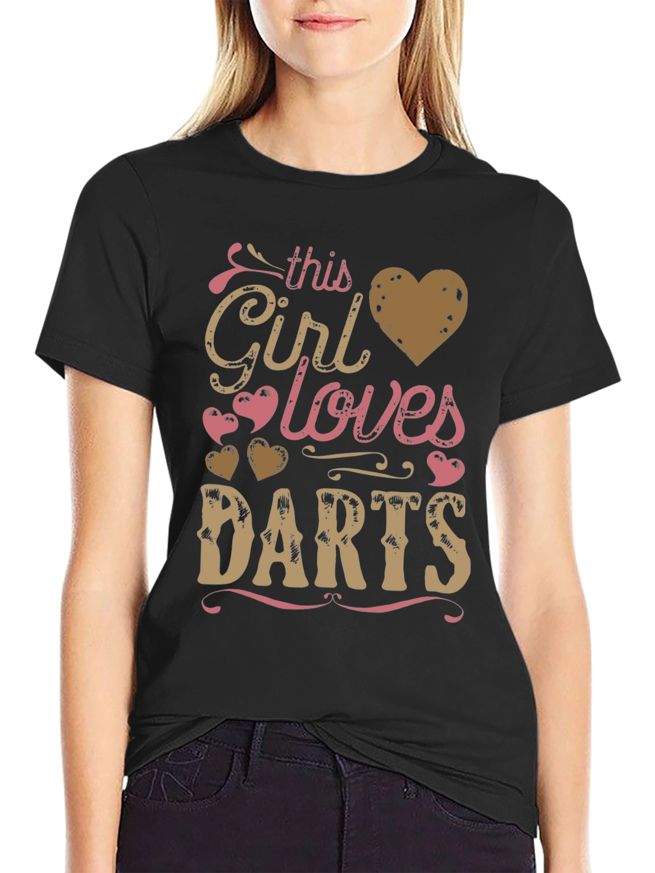 Girl Loves Darts Graphic T-Shirt