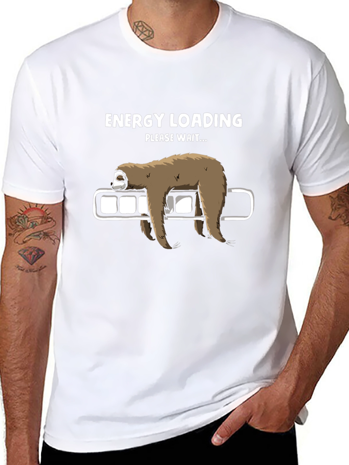 Energy Loading Sloth Graphic T-Shirt - Relaxed Fit