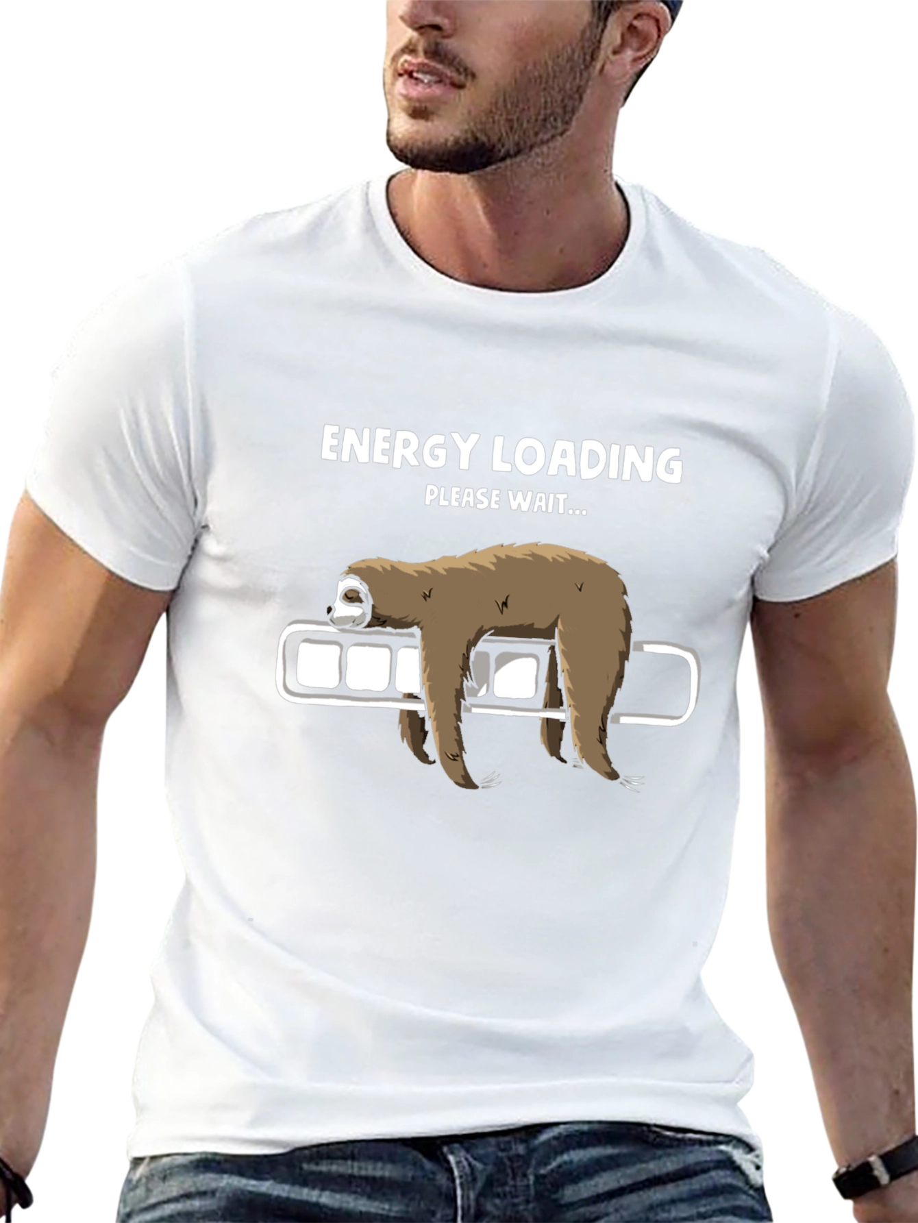 Energy Loading Sloth Graphic T-Shirt - Relaxed Fit