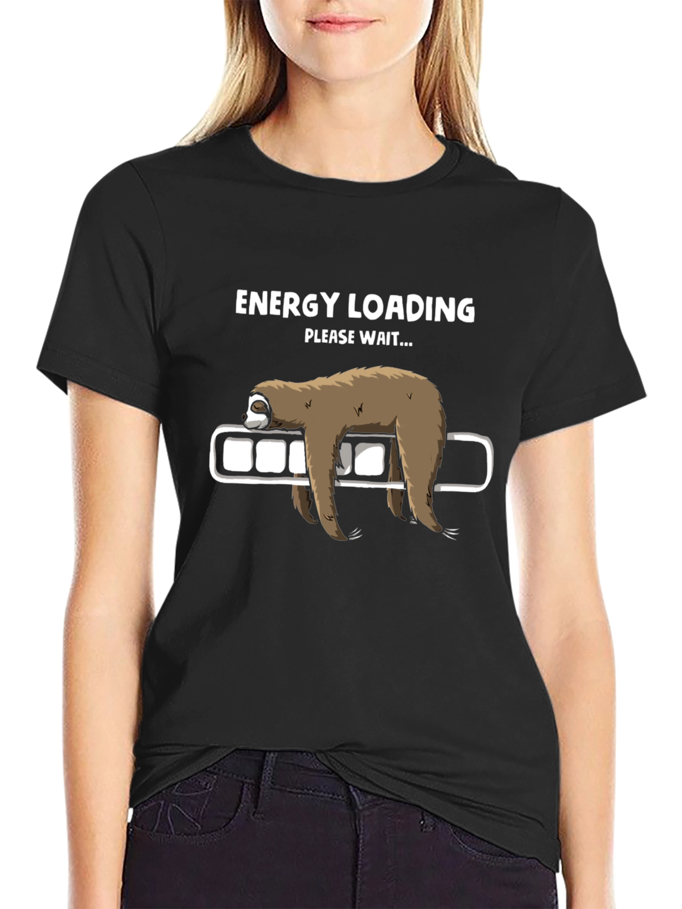 Energy Loading Sloth Graphic T-Shirt - Relaxed Fit