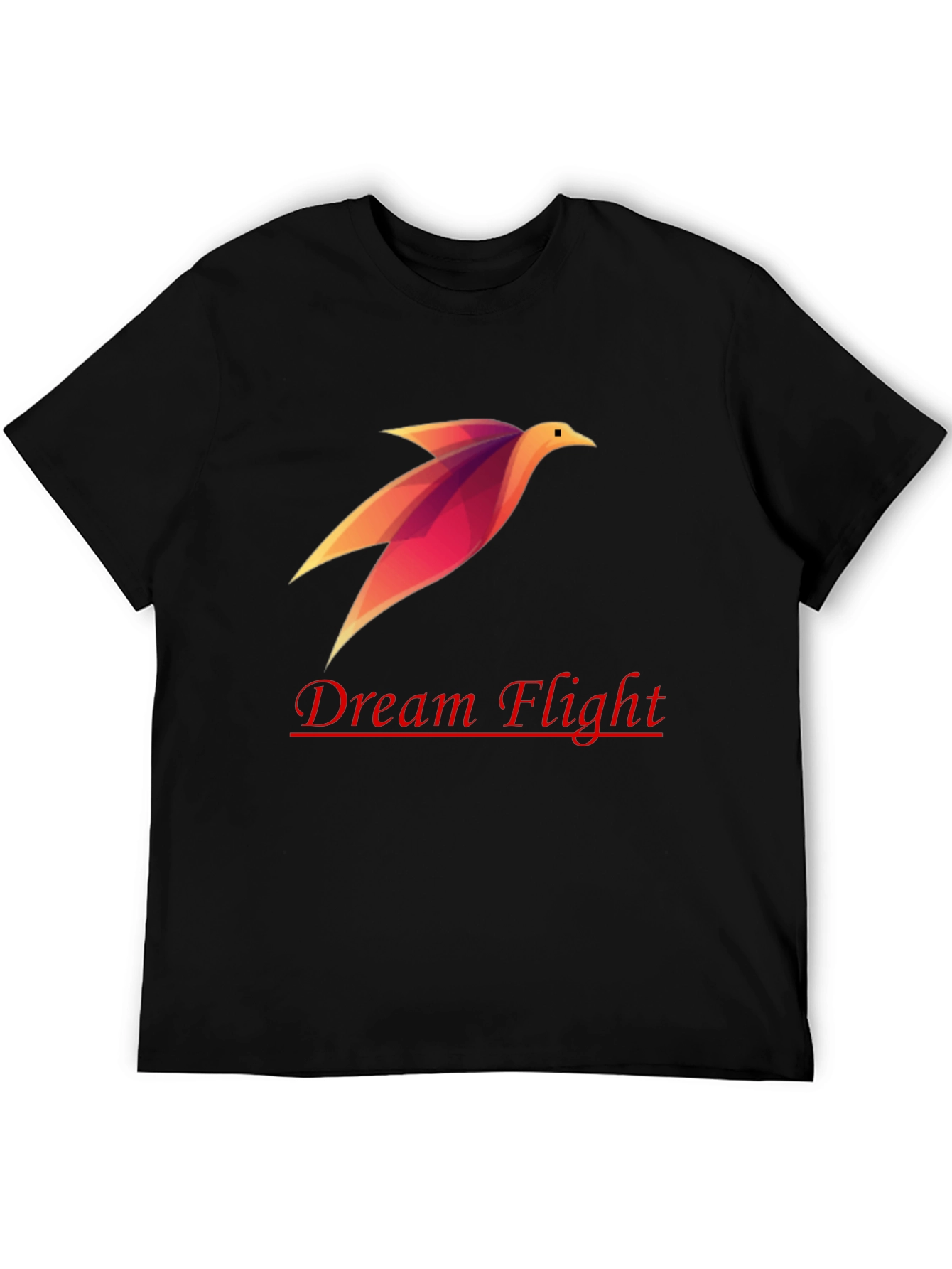 Dream Flight Black Tee - Stylish Graphic Bird