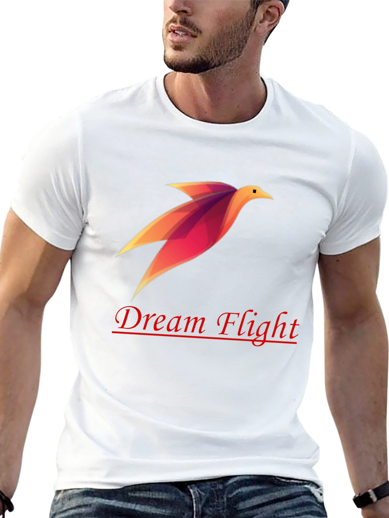 Dream Flight Black Tee - Stylish Graphic Bird