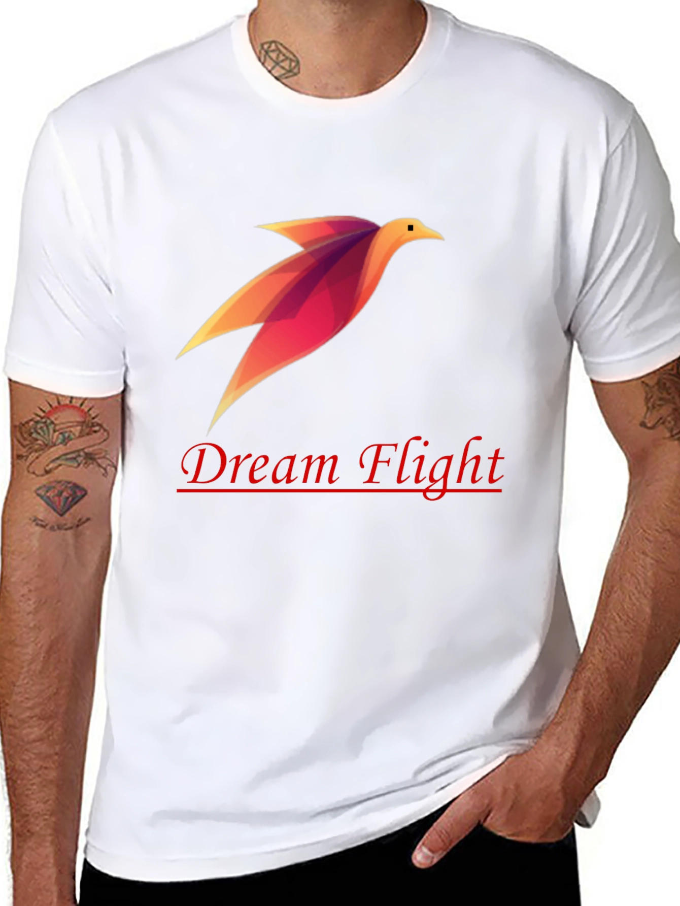 Dream Flight Black Tee - Stylish Graphic Bird