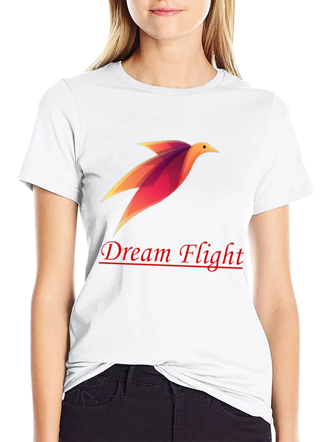 Dream Flight Black Tee - Stylish Graphic Bird