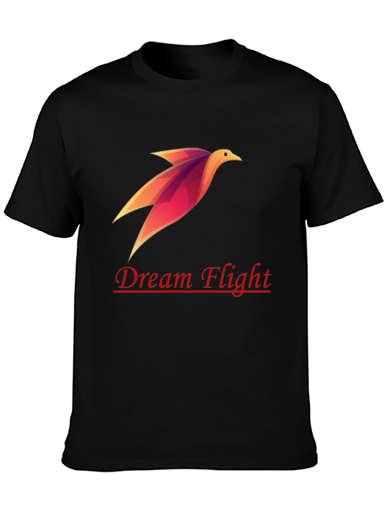Dream Flight Black Tee - Stylish Graphic Bird