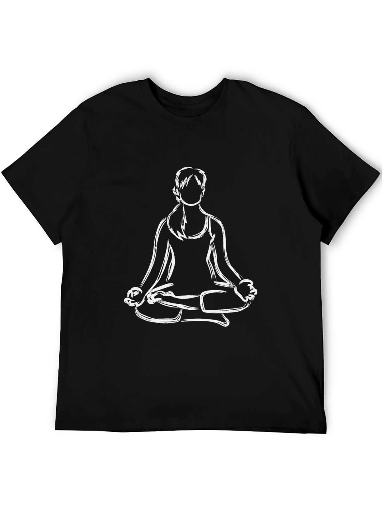Yoga Pose Graphic Tee - Black Relaxed Fit Shirt